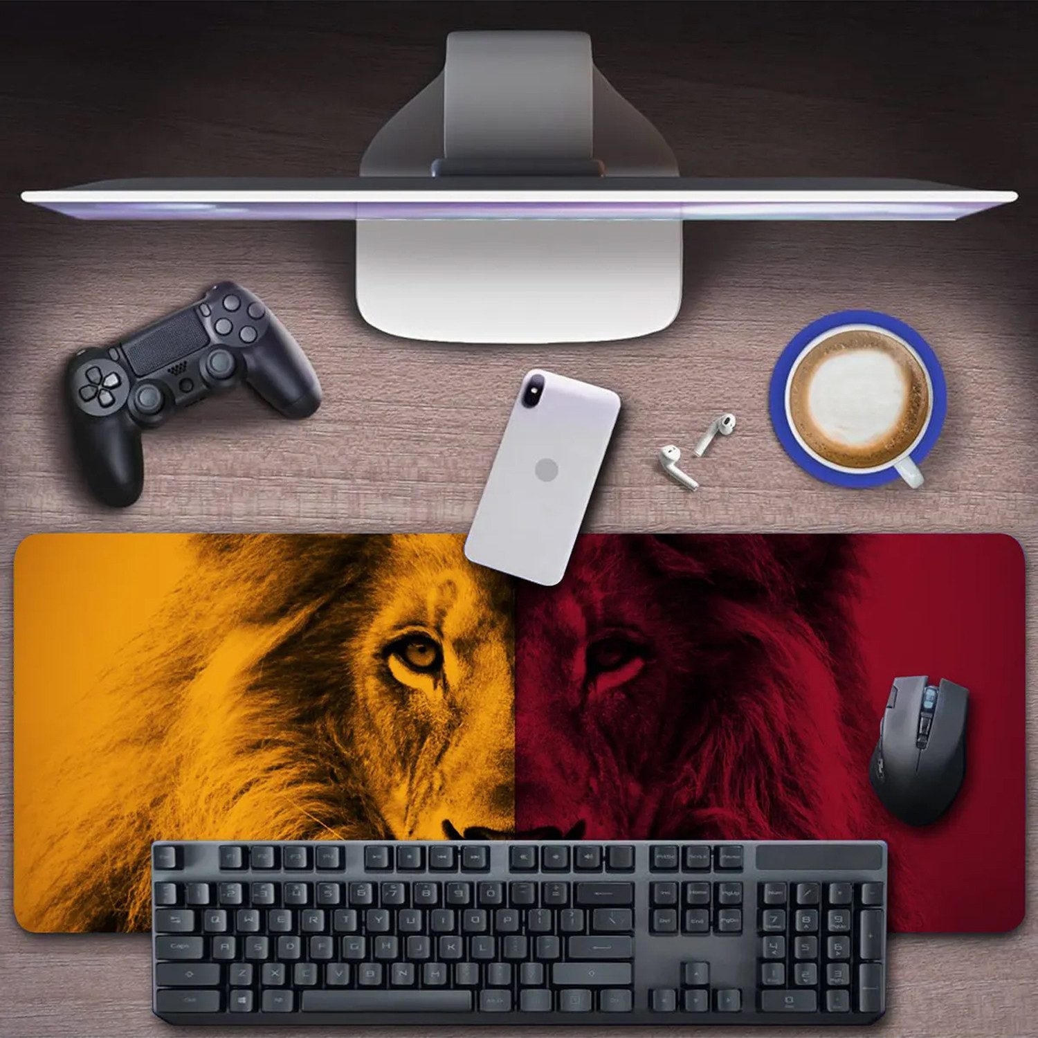 Jungengel Gaming Mauspad XXL Galatasaray Laptop / PC Unterlage Schutzmatte Gaming Matte (1-St., 1-teiliges Gaming Mauspad im Galatasaray Design, Größe 70 × 32 c – Bild 2 von 5