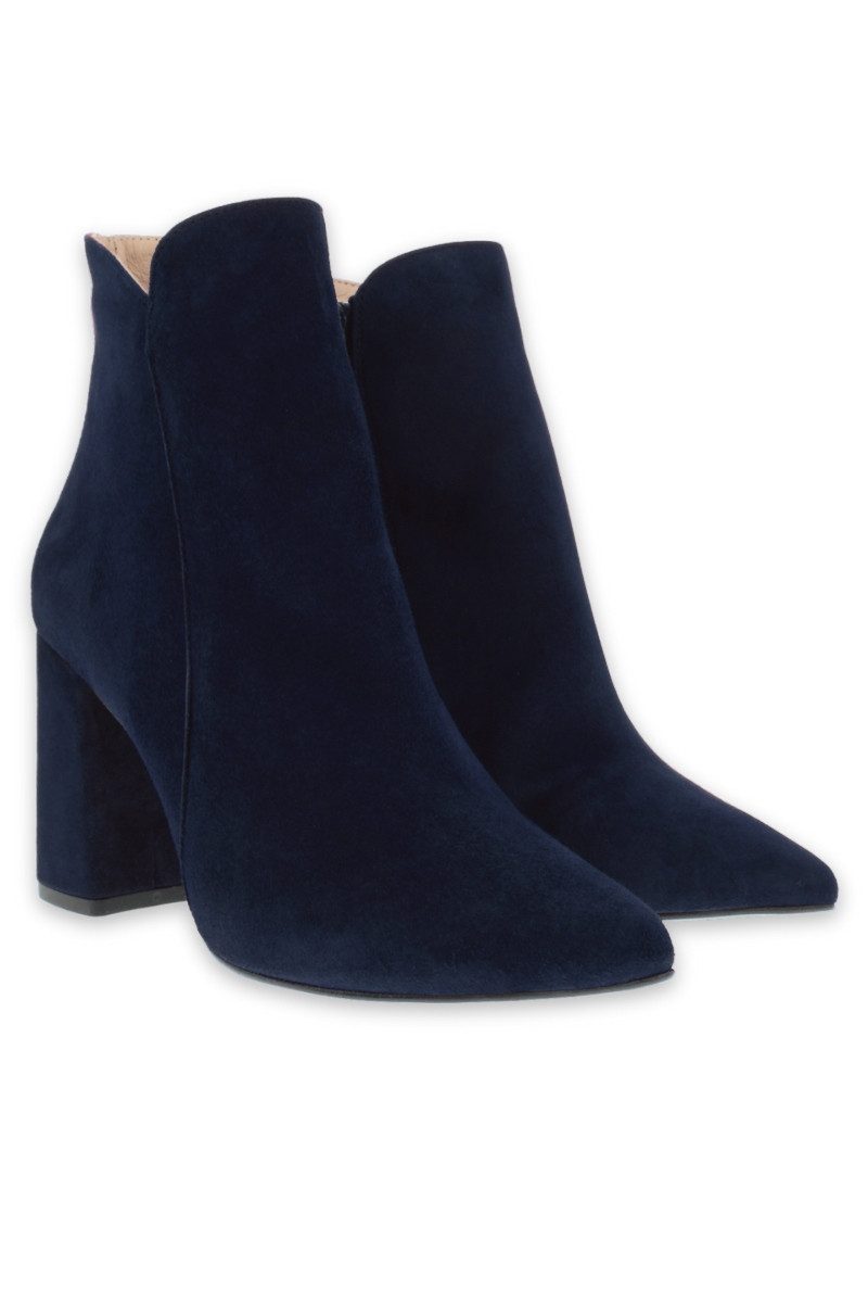 XAVER LUIS Schuhmanufaktur Trachten Stiefeletten - VERO - Samtziege navy Stiefelette