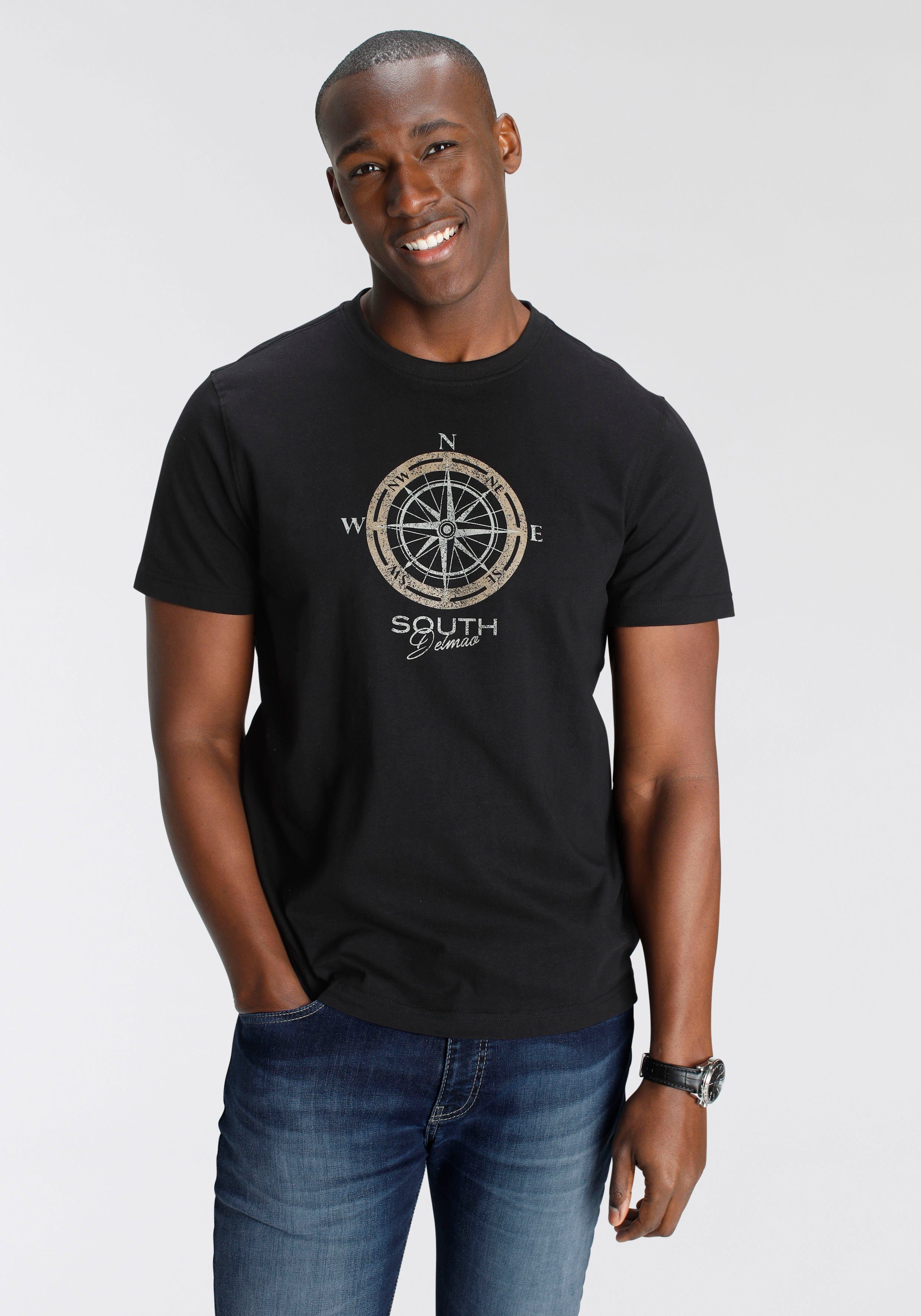 DELMAO T-Shirt Kurzarm, bedruckt, Rundhals, aus Baumwolle