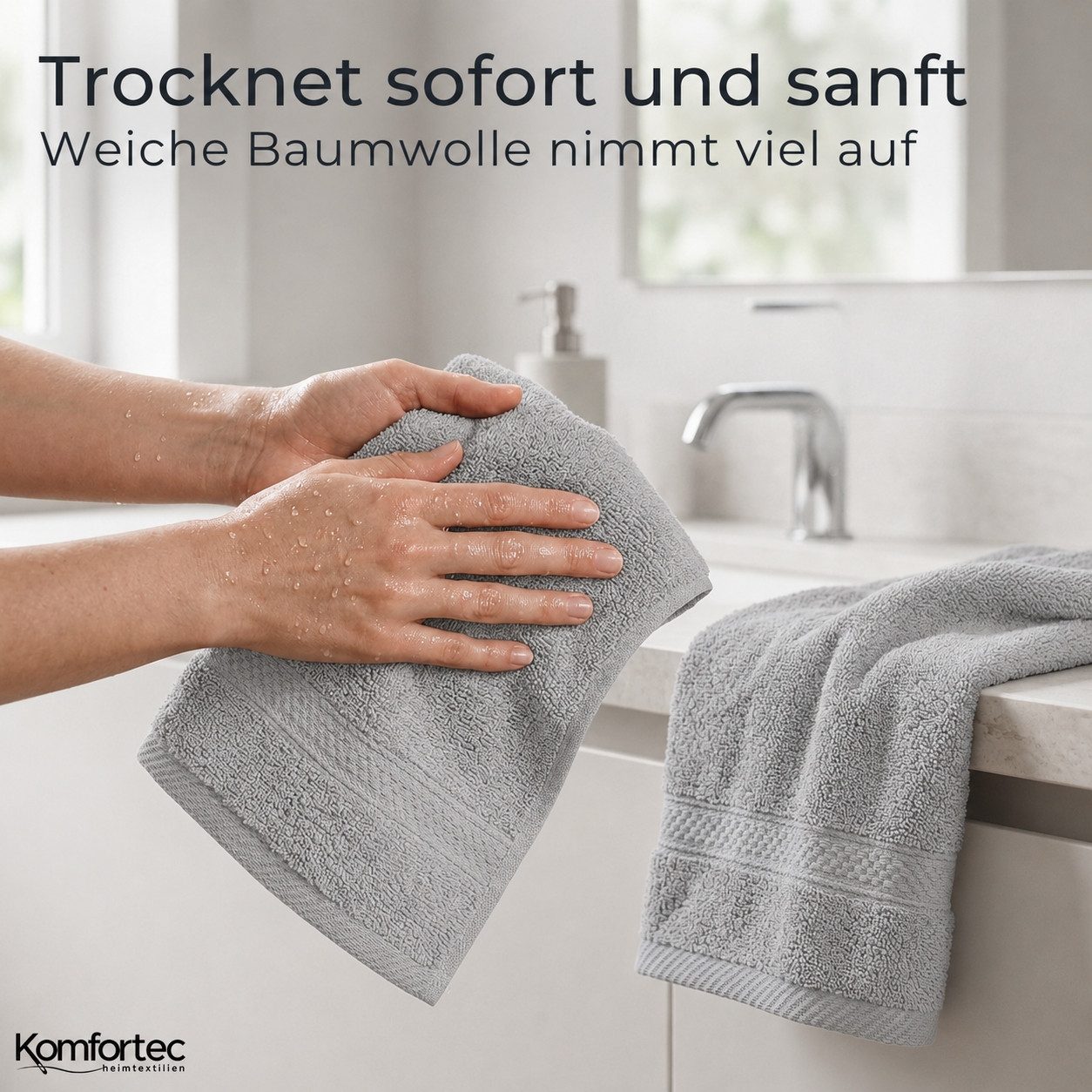 Komfortec Gästehandtücher Set aus 100% Baumwolle, (12-St) – Bild 5 von 5