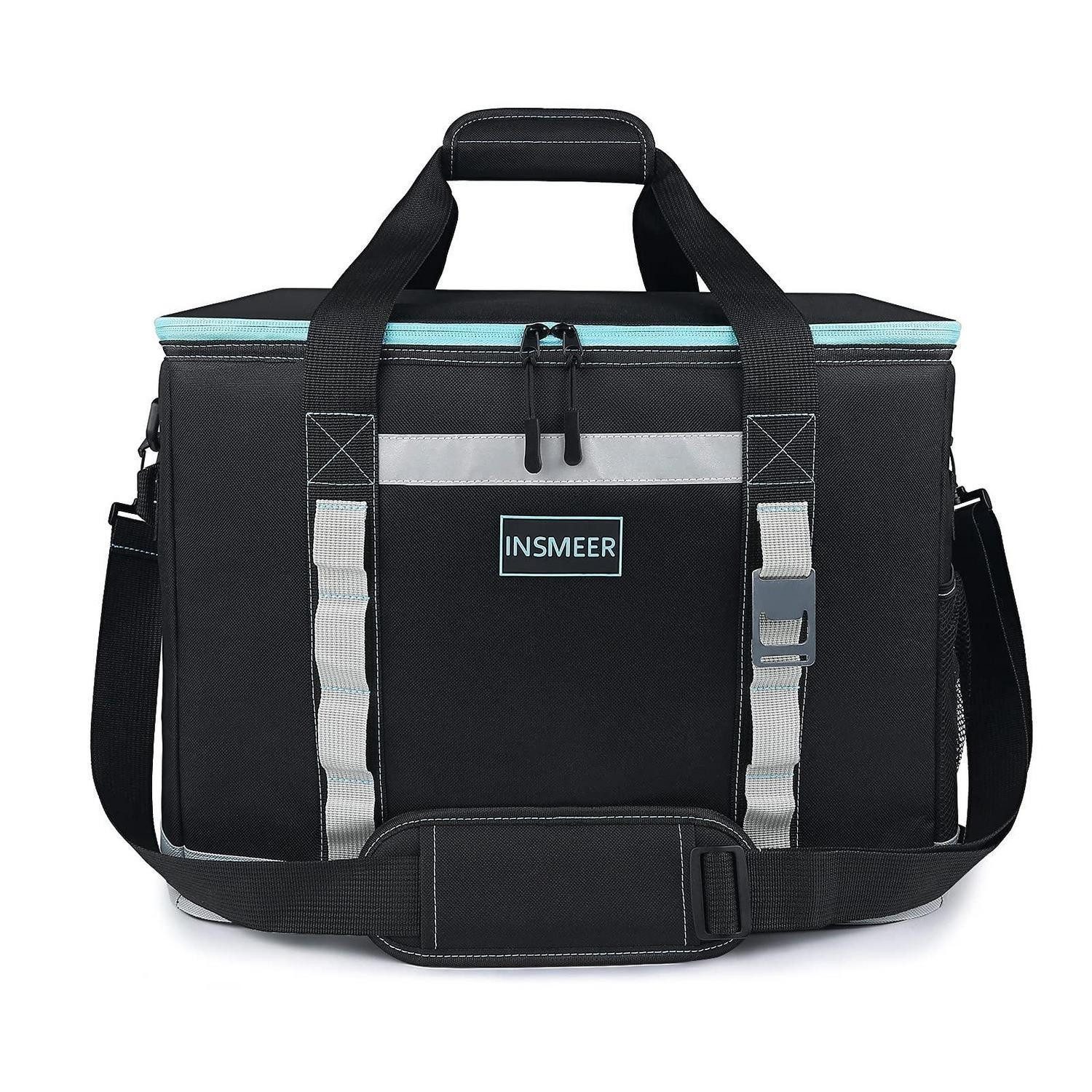 Kühltasche Kühltasche 48L faltbar Isoliertasche wasserdicht Camping Schwarz
