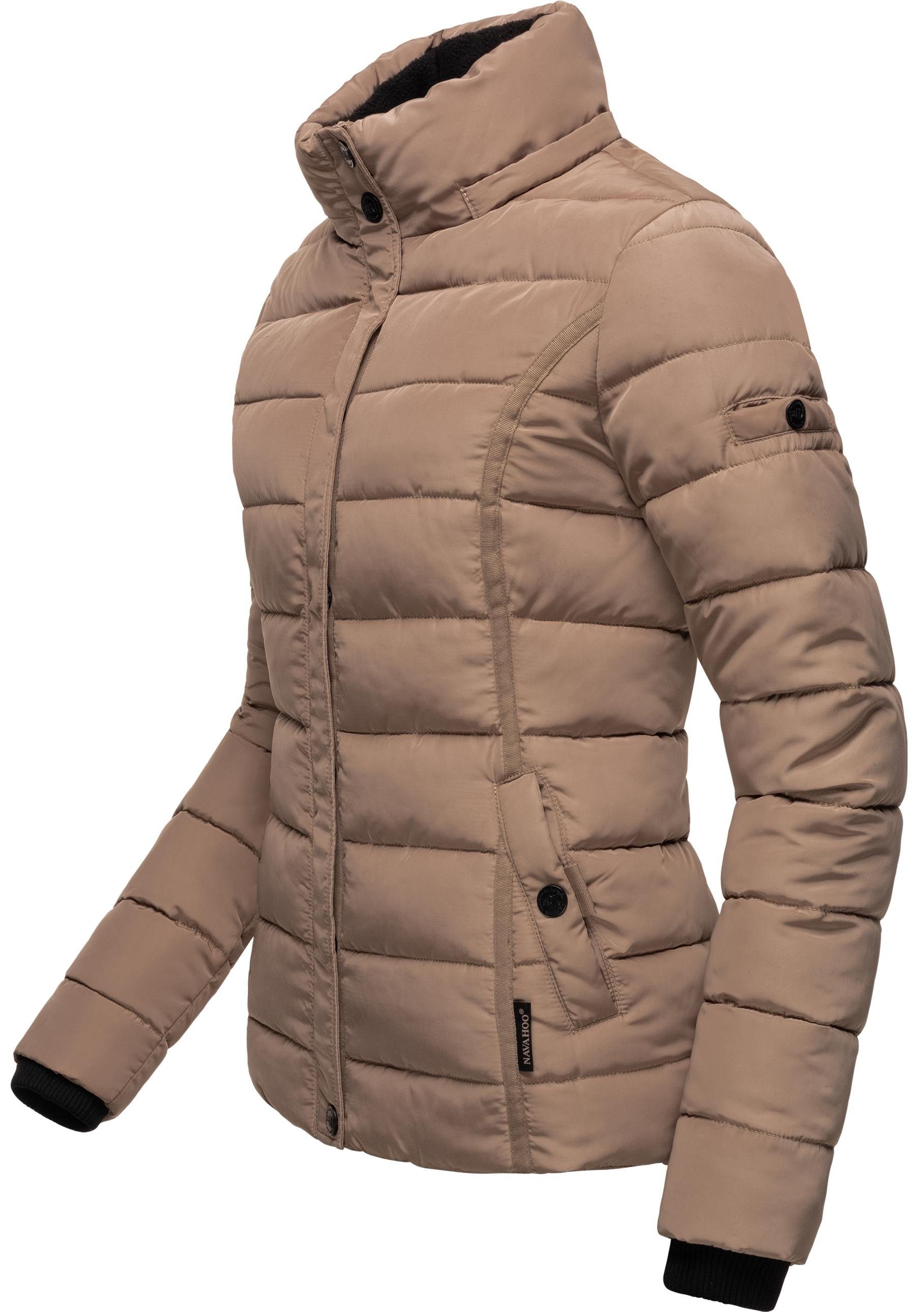 Miamor Steppjacke voluminöser m. Kunstpelz-Kapuze helltaupe hochwertige Navahoo Winterjacke