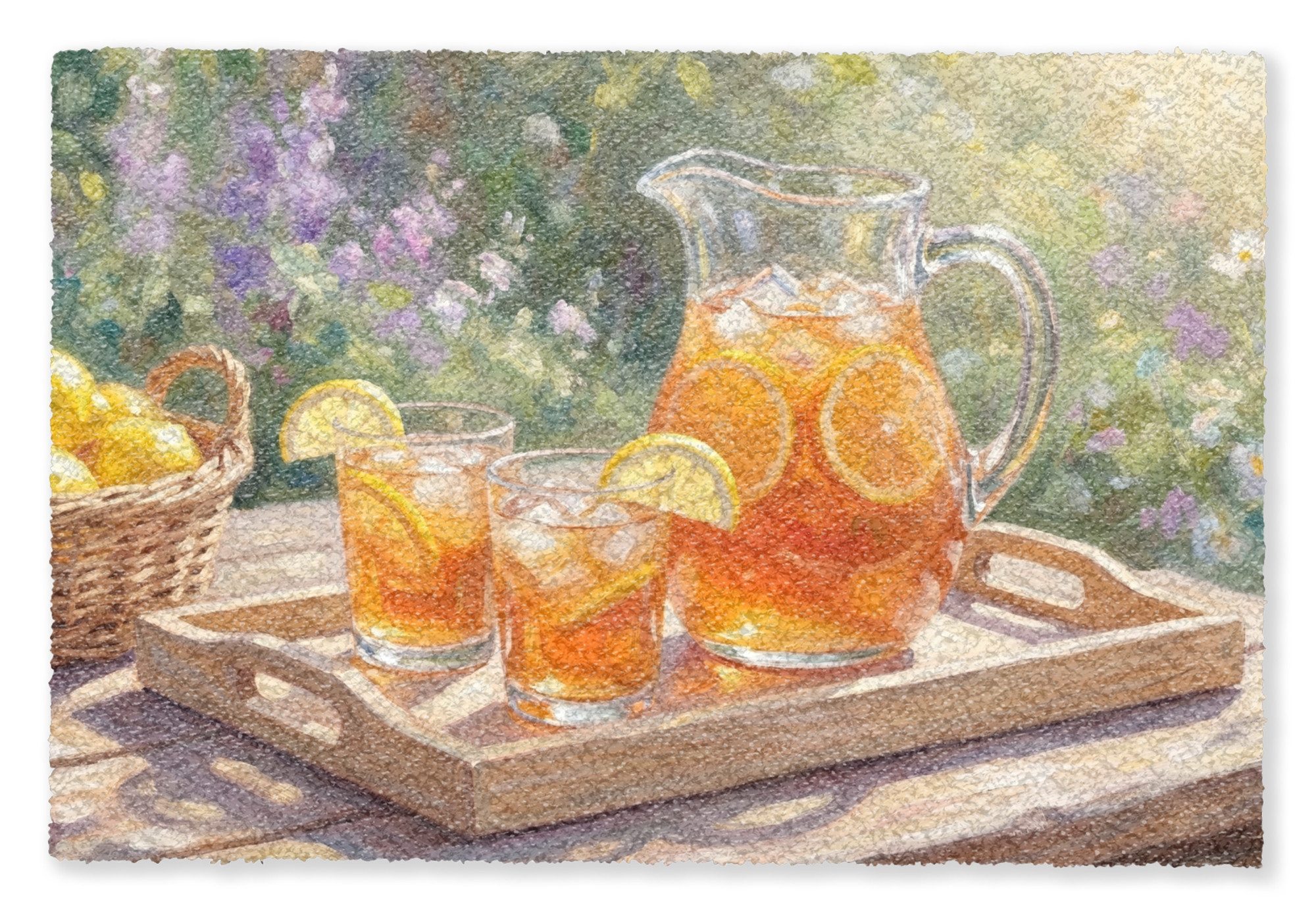 MuchoWow Fußmatte Getränk – Zitrone – Sommer – Garten – Gelb, Rechteckig, innen Schmutzfangmatte, Tür, Schmutzfänger Flur, Teppich 60x40 cm