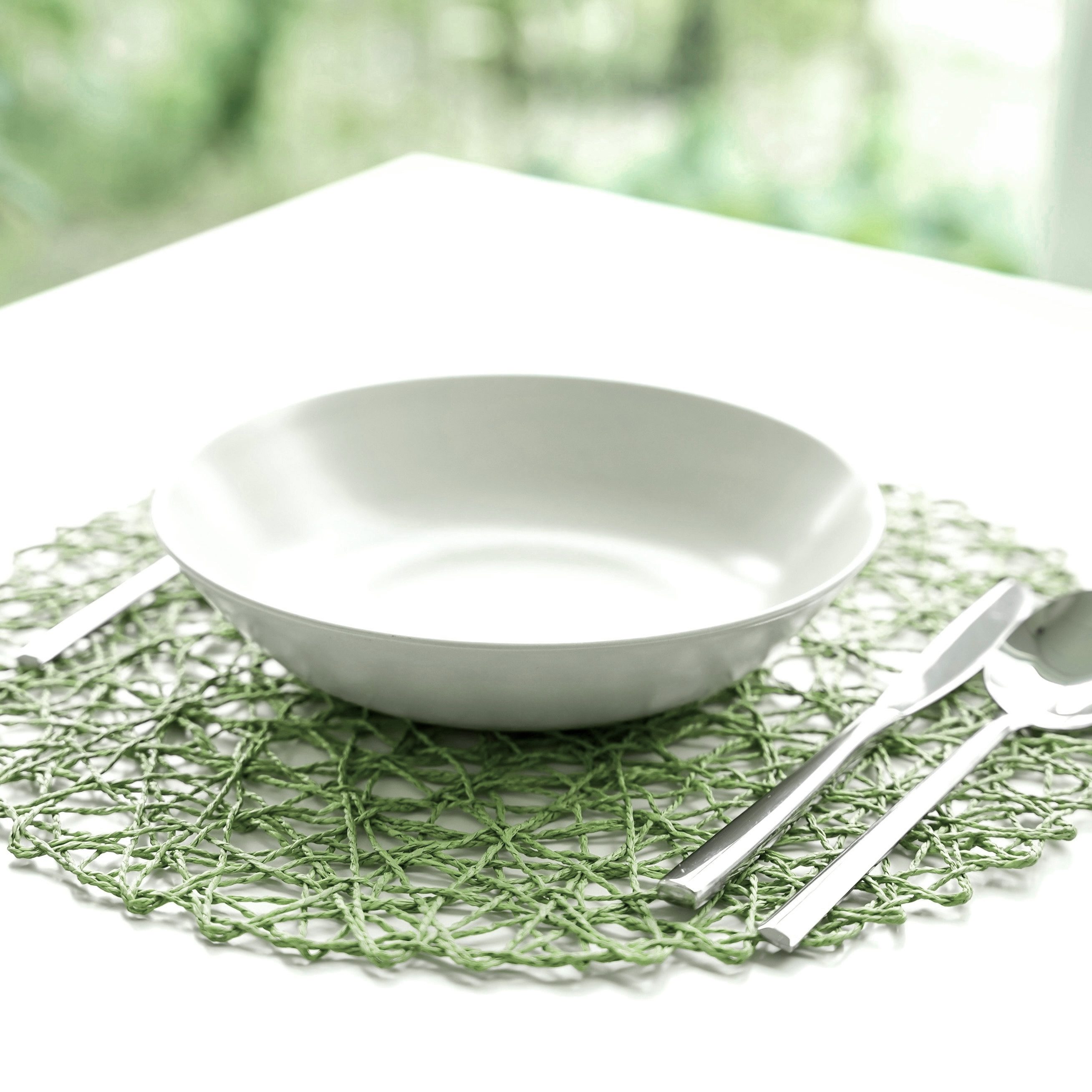 COFI 1453 Platzteller Platzset ø37 cm – Telleruntersetzer modern geflochten, 2-tlg., ø37 cm