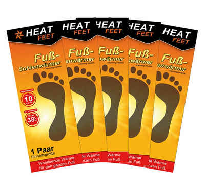 HEAT FEET Thermosohlen 5 Paar Fußsohlenwärmer Heat Feet Wärmesohlen Schuhwärmer Sohle