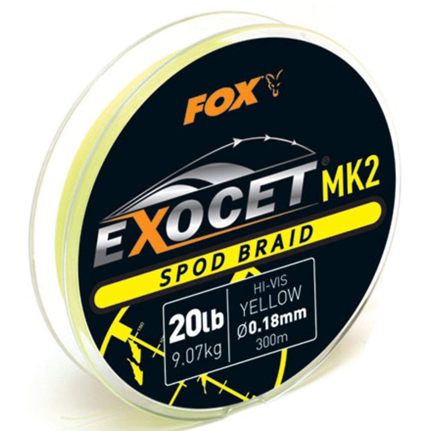 Angelschnur Fox Exocet MK2 Spod Braid 0,18mm 9,07kg 300m yellow - Angelschnur