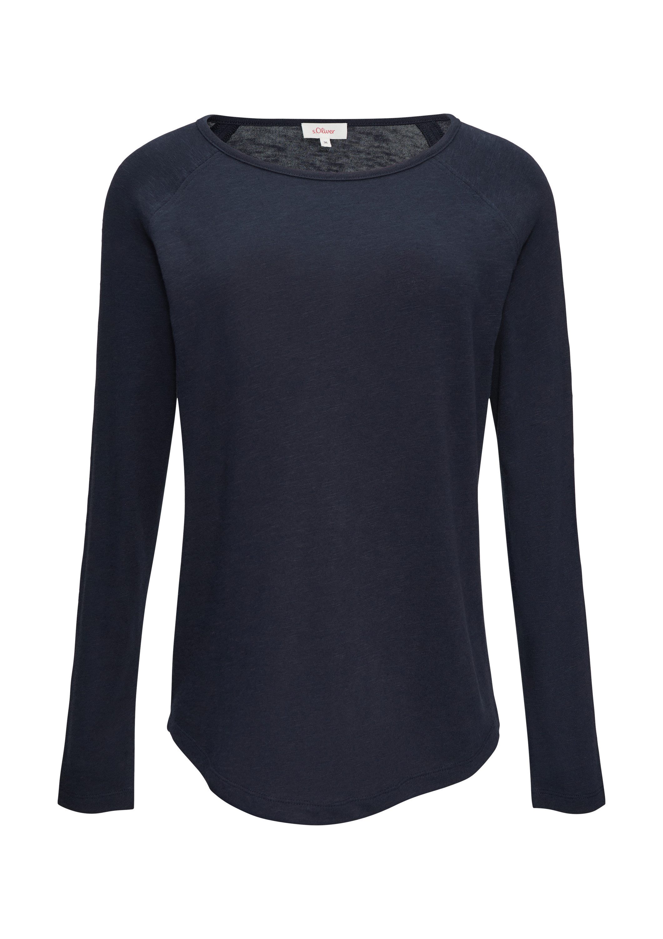 s.Oliver Langarmshirt T-Shirt Langarmshirt mit Flammgarnstruktur und Raglan günstig online kaufen