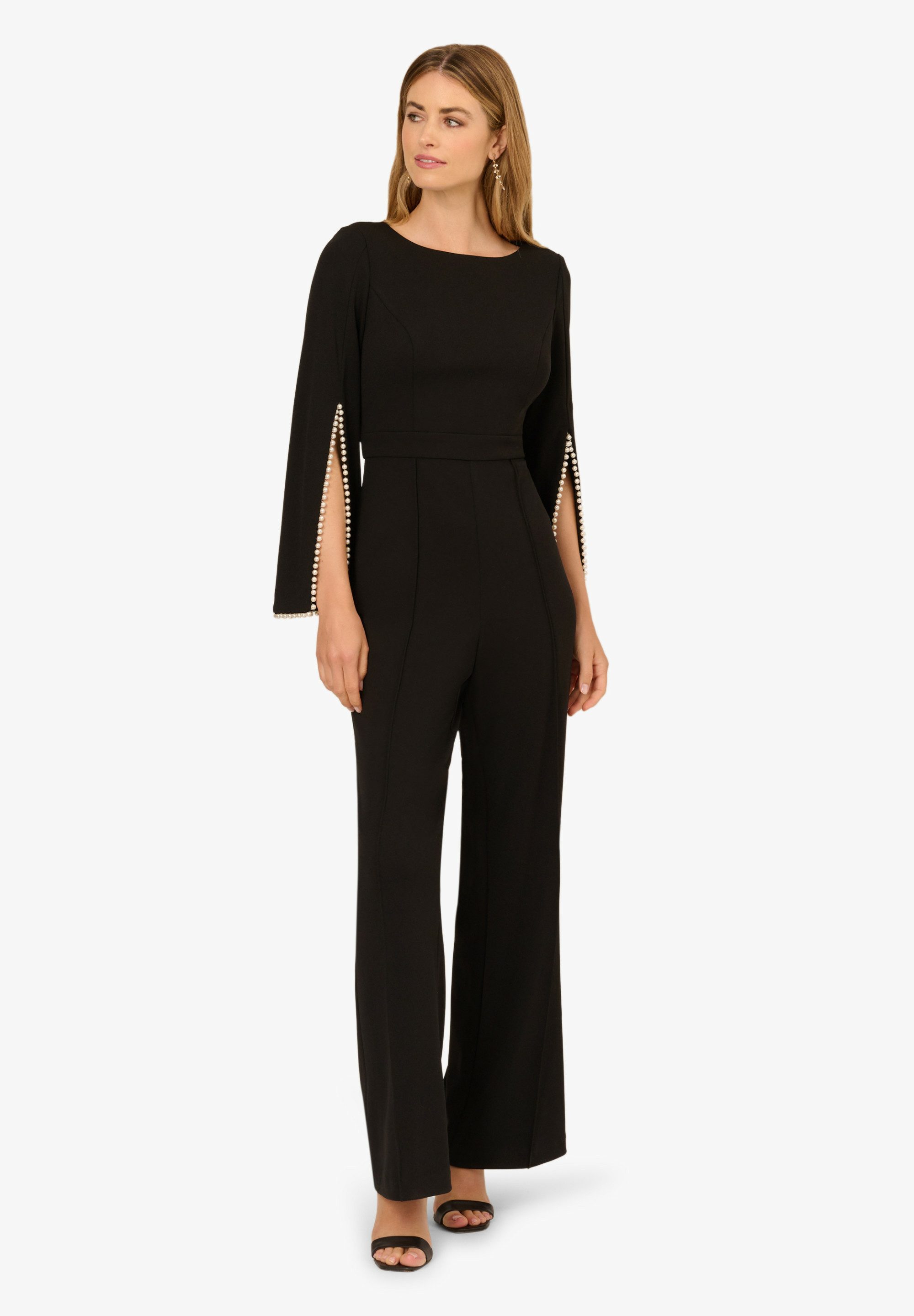 Adrianna Papell Jumpsuit Split Sleeve Crepe Jumpsuit Glamourös, schimmernd, günstig online kaufen