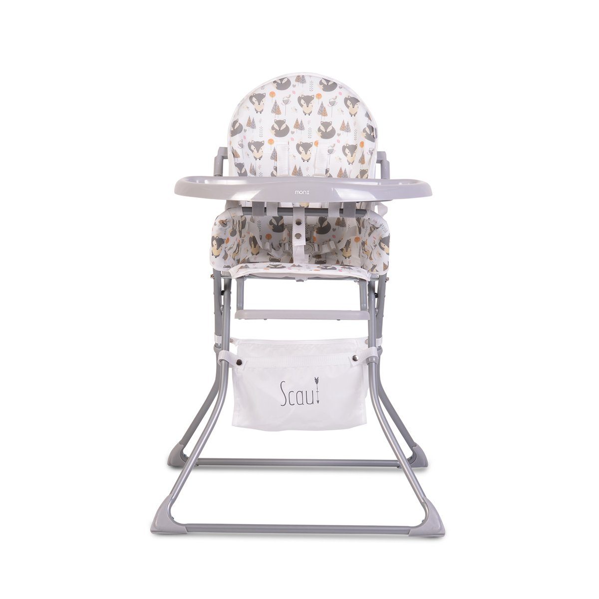 Moni Kombihochstuhl Kinderhochstuhl Scaut, 5-Punkt-Sicherheitsgurt, Zubehörkorb, klappbar