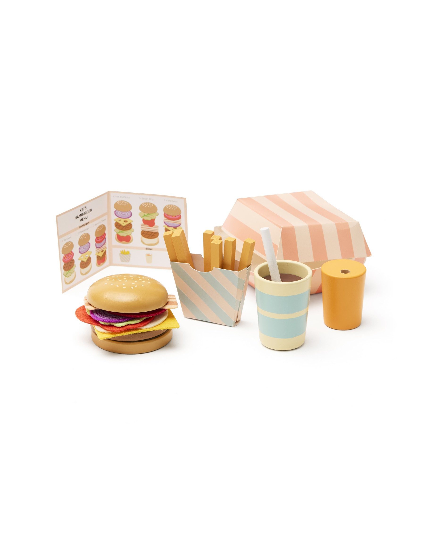 Kids Concept Spielküche Kids Concept - Hamburger-Spielset - 13x11x7cm - 2y+ Material: Birke,MDF,Karton, Polyester, aus Holz