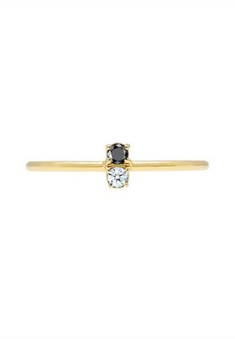Elli DIAMONDS Verlobungsring Bi-Color Schwarzer Diamant (0.06 ct) 375 Gelbgold
