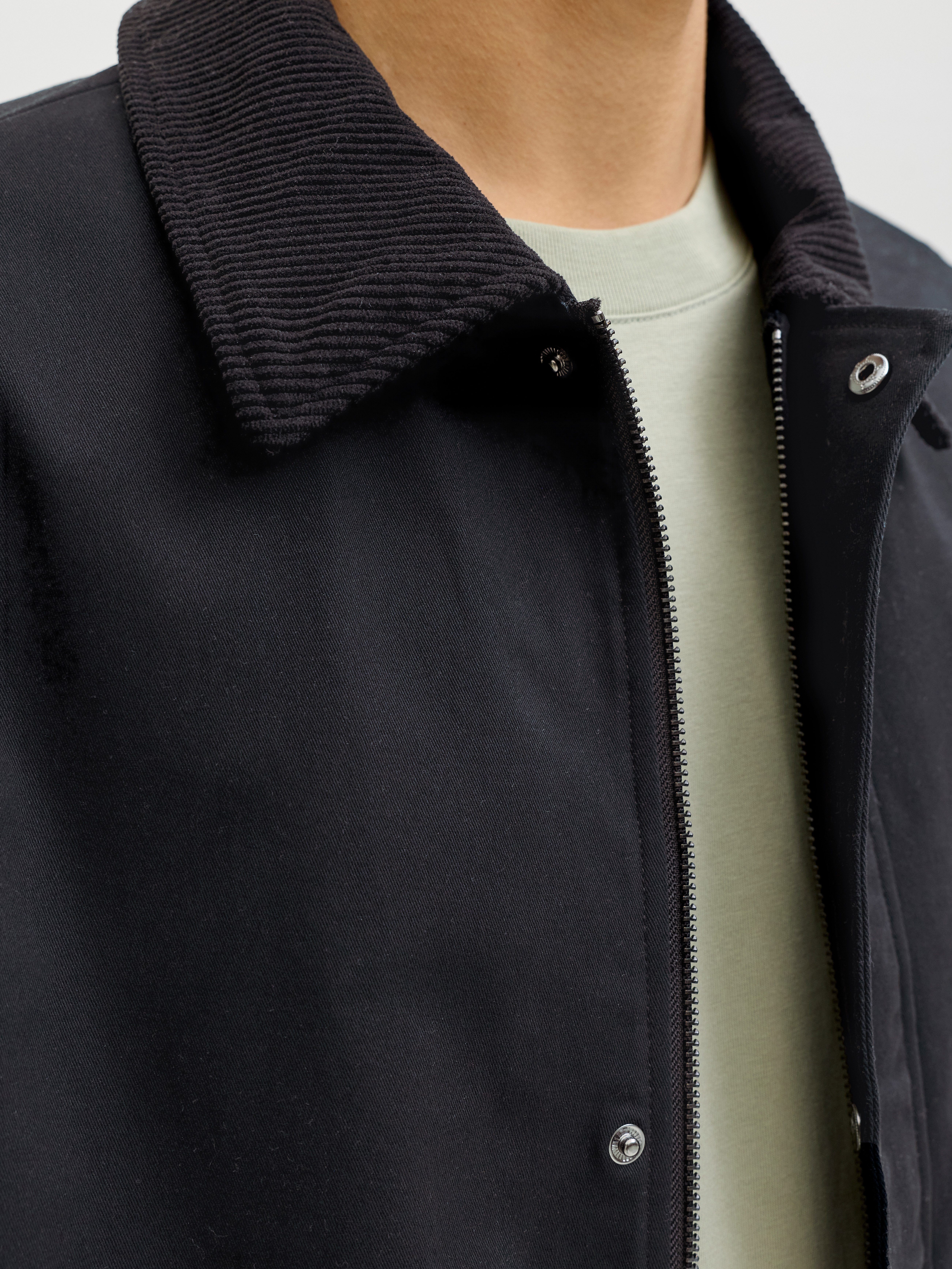 Jack & Jones Kurzjacke JJEGRAHAM WORKER JACKET SN mit Fly-Away-Kragen