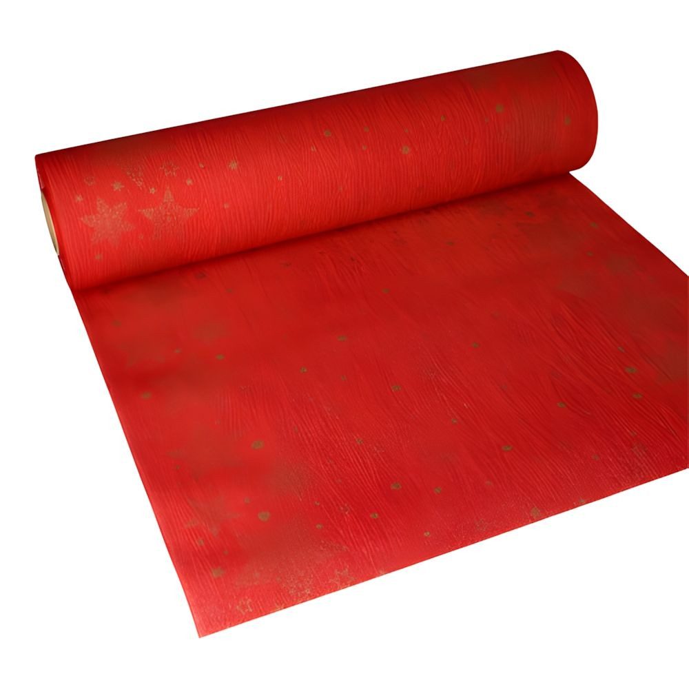 PAPSTAR Tischläufer 6 x stoffähnlich Airlaid 24 m x 40 cm rot Christmas Shine