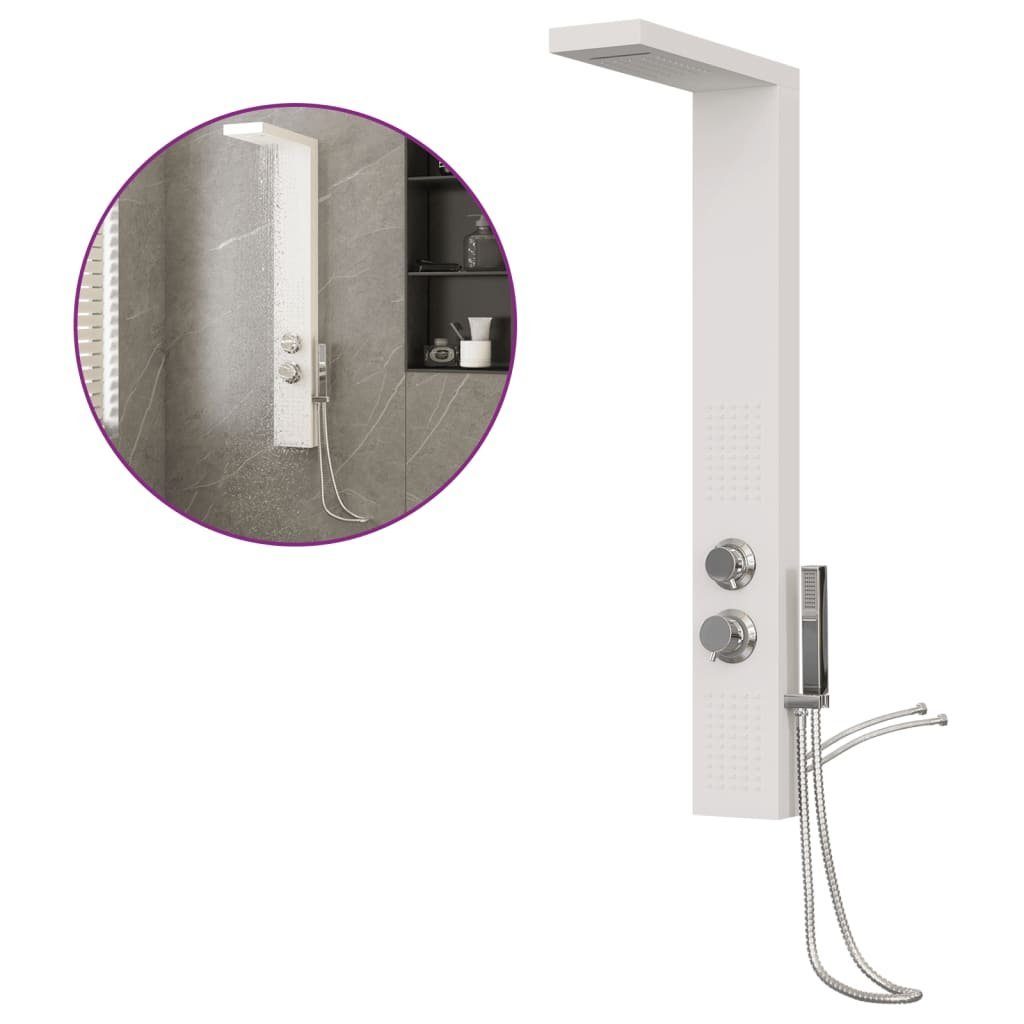 vidaXL Duscharmatur 15 x 47 x 114 cm Duschpaneel-System Aluminium Weiß Regendusche Massage