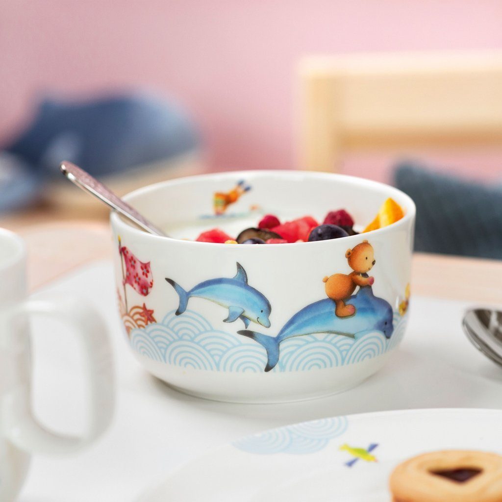 Villeroy & Boch Kinderschüssel Happy as a Bear Kinderbowl 12,5x12,5x7cm, Porzellan, (1-tlg), Premium Porcelain, mikrow.- & spülm.sicher, Made in Germany