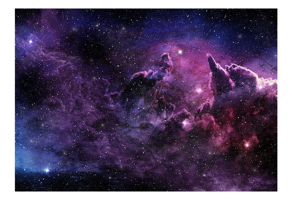 Design Tapete 3x2.1 lichtbeständige Vliestapete KUNSTLOFT m, Purple halb-matt, Nebula
