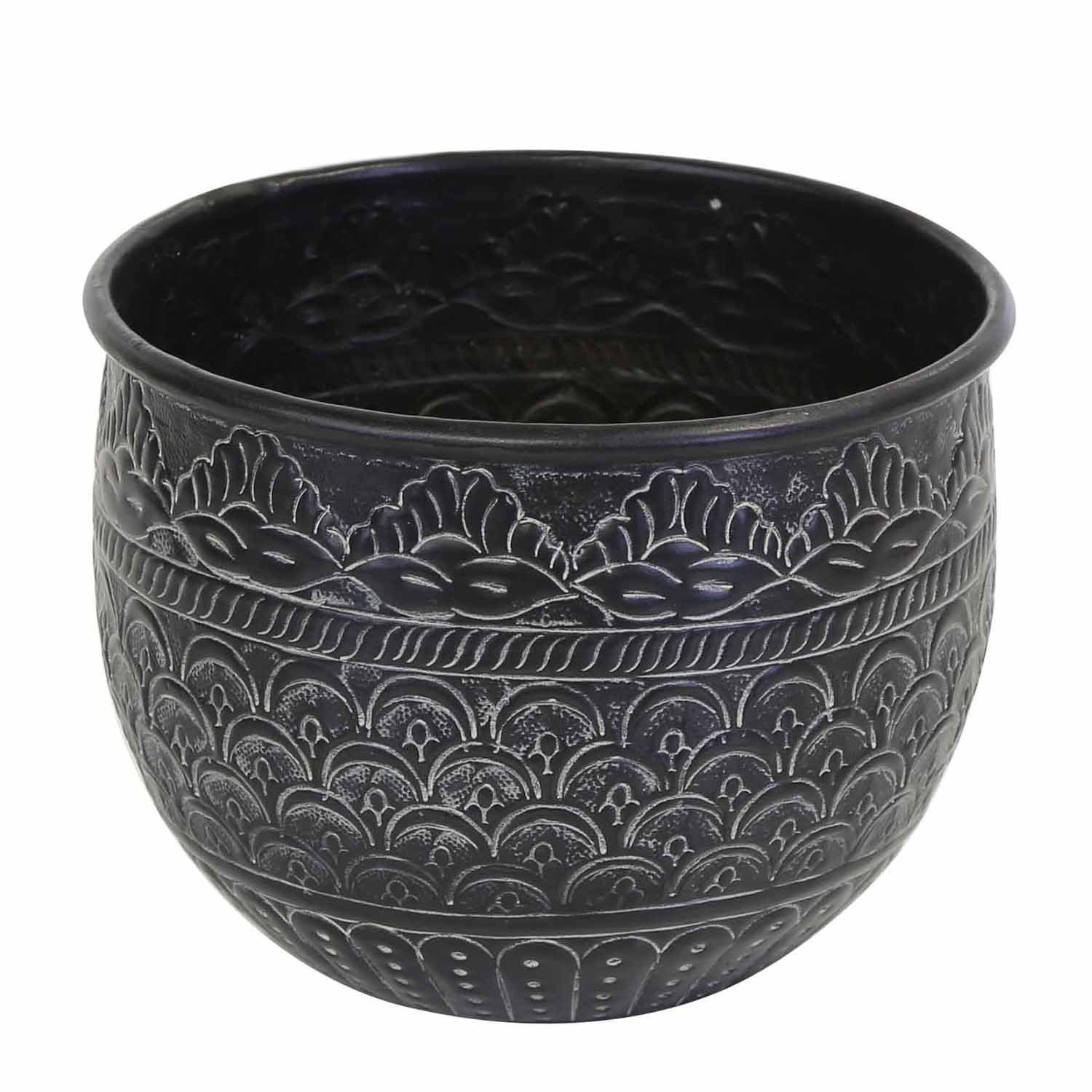 Casa Moro Pflanzkübel Orientalischer Blumentopf Murcia Metall Pflanztopf gehämmert (Boho Chic Übertopf - Pflanzentopf, Einzeln oder im Set, D20, D24, D29 cm), Kunsthandwerk - mit Hammerschlag verziert