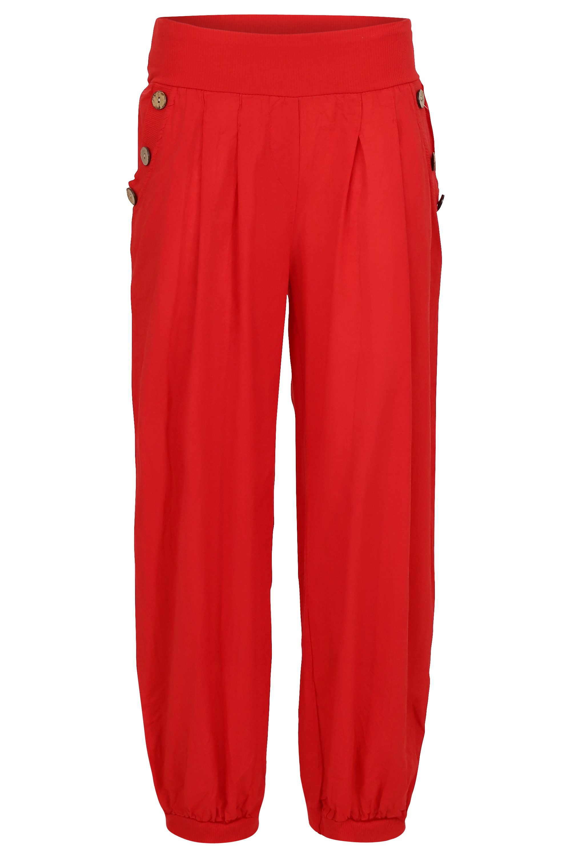 Haremshose malito Damen Pumphose mit Holzzierknöpfen 23246H