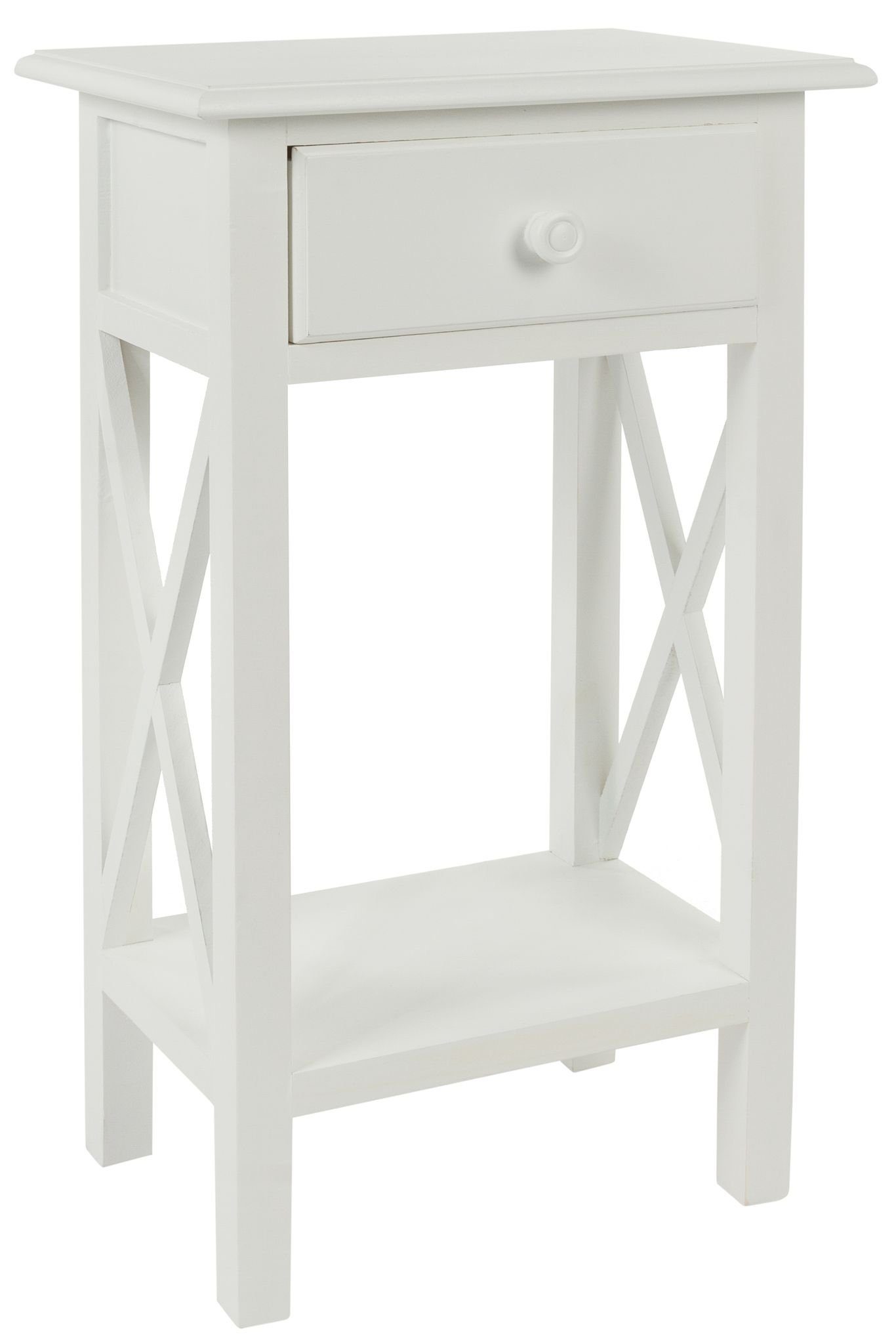 elbmöbel Beistelltisch Telefontisch Holz Schublade cm Beistelltisch weiß 55x35x68 1 antik (FALSCH), weiß Konsolentisch