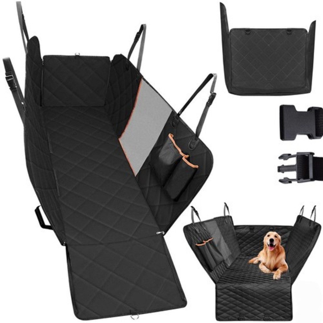 Purlov Hundematte Hundeautositz Automatte, Polyester, Feuchtigkeit und Schmutz, rutschfeste Unterseite für sicheren Halt
