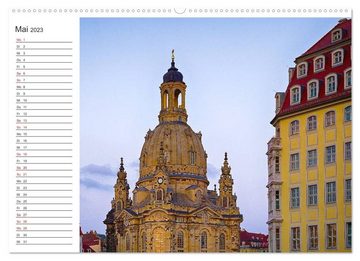 CALVENDO Wandkalender Dresden - Die Frauenkirche (Premium, hochwertiger DIN A2 Wandkalender 2023, Kunstdruck in Hochglanz)