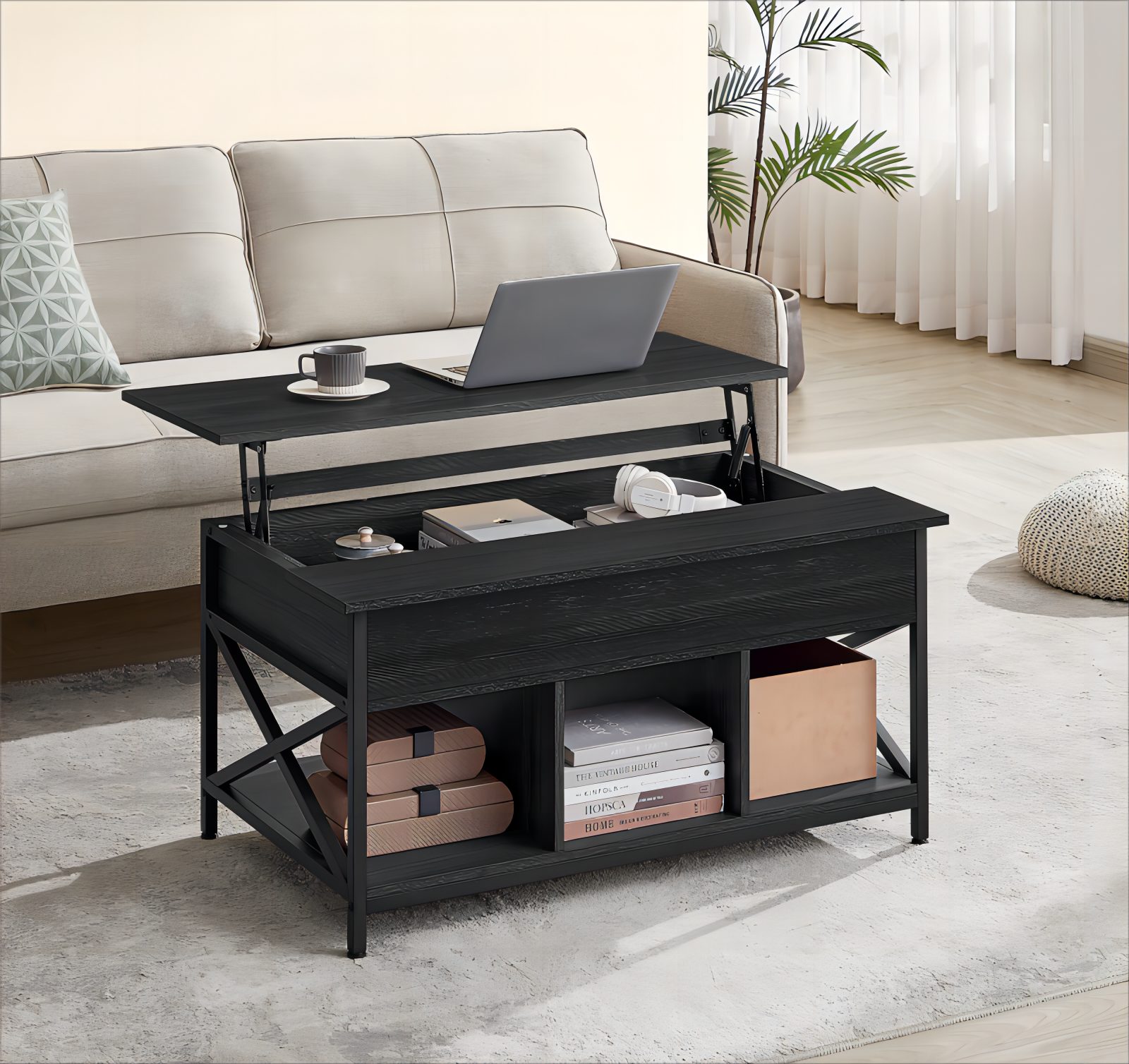 VASAGLE Couchtisch, höhenverstellbar, versteckter Stauraum, 60 x 100/120 x günstig online kaufen