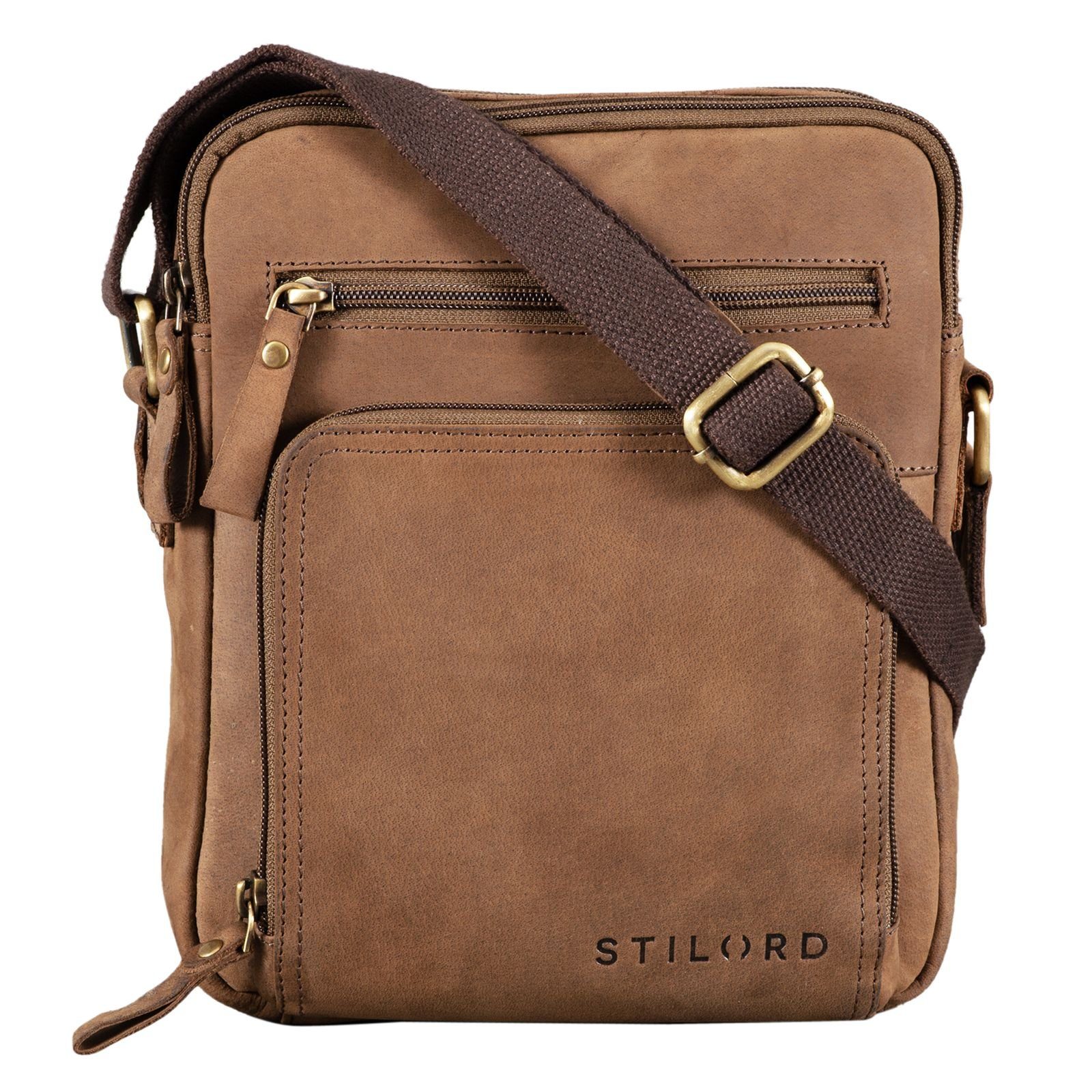 Schultertasche "Darius" Kleine Umhängetasche Herren Leder