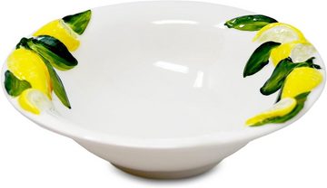 Lashuma Kombiservice Zitrone (2-tlg), Keramik, Salatschüssel rund Ø 26 cm und ovaler Obstteller 34x19 cm