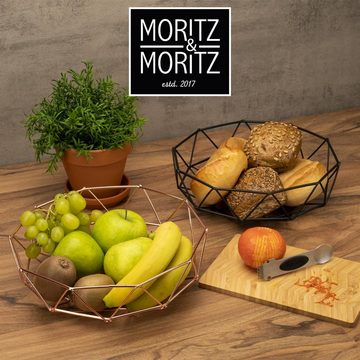 Moritz & Moritz Obstschale Obstkorb Schwarz, Metall, (27,5 cm), Korb für Geschenke, Früchte, Gemüse und Brot