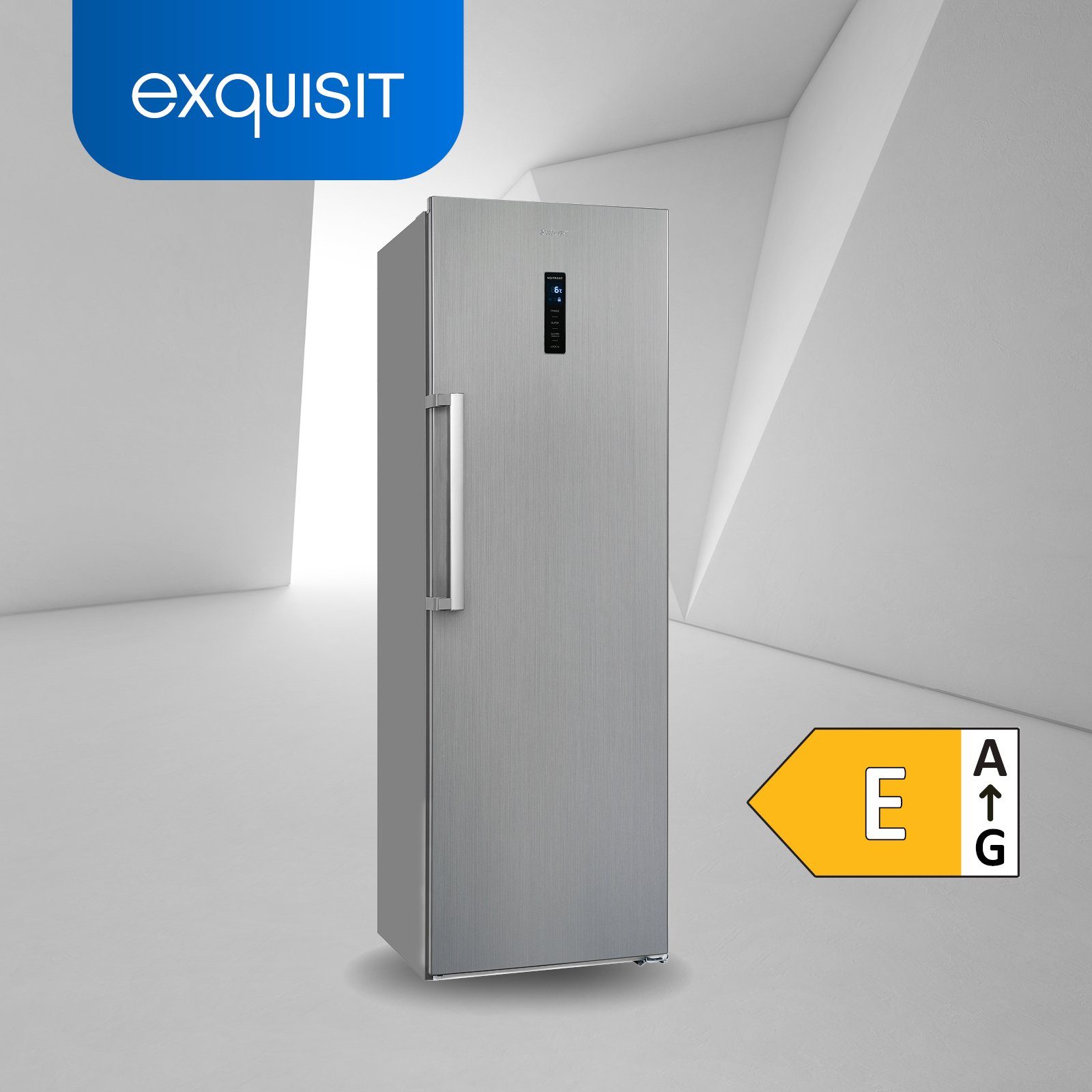 exquisit Vollraumkühlschrank für KS360-V-HE-040E, Schnell-Kühlfunktion, cm - längere 185 Ihre Frischefach 60 cm Urlaubsfunktion, hoch, breit, Lebensmittel Haltbarkeit