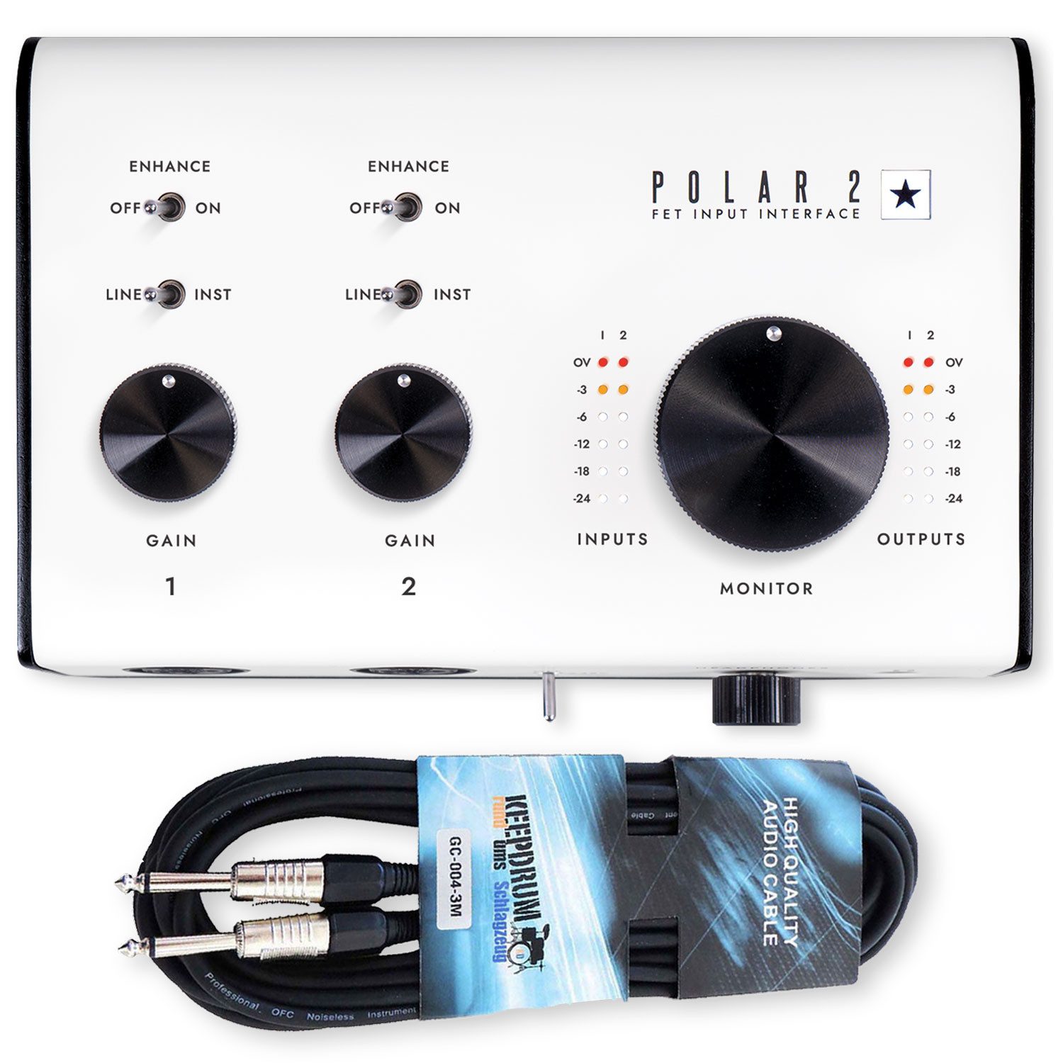 Blackstar Blackstar Audio-Interface Polar 2 Interface mit Klinkenkabel Digitales Aufnahmegerät (Vorteils-Set mit Kabel)