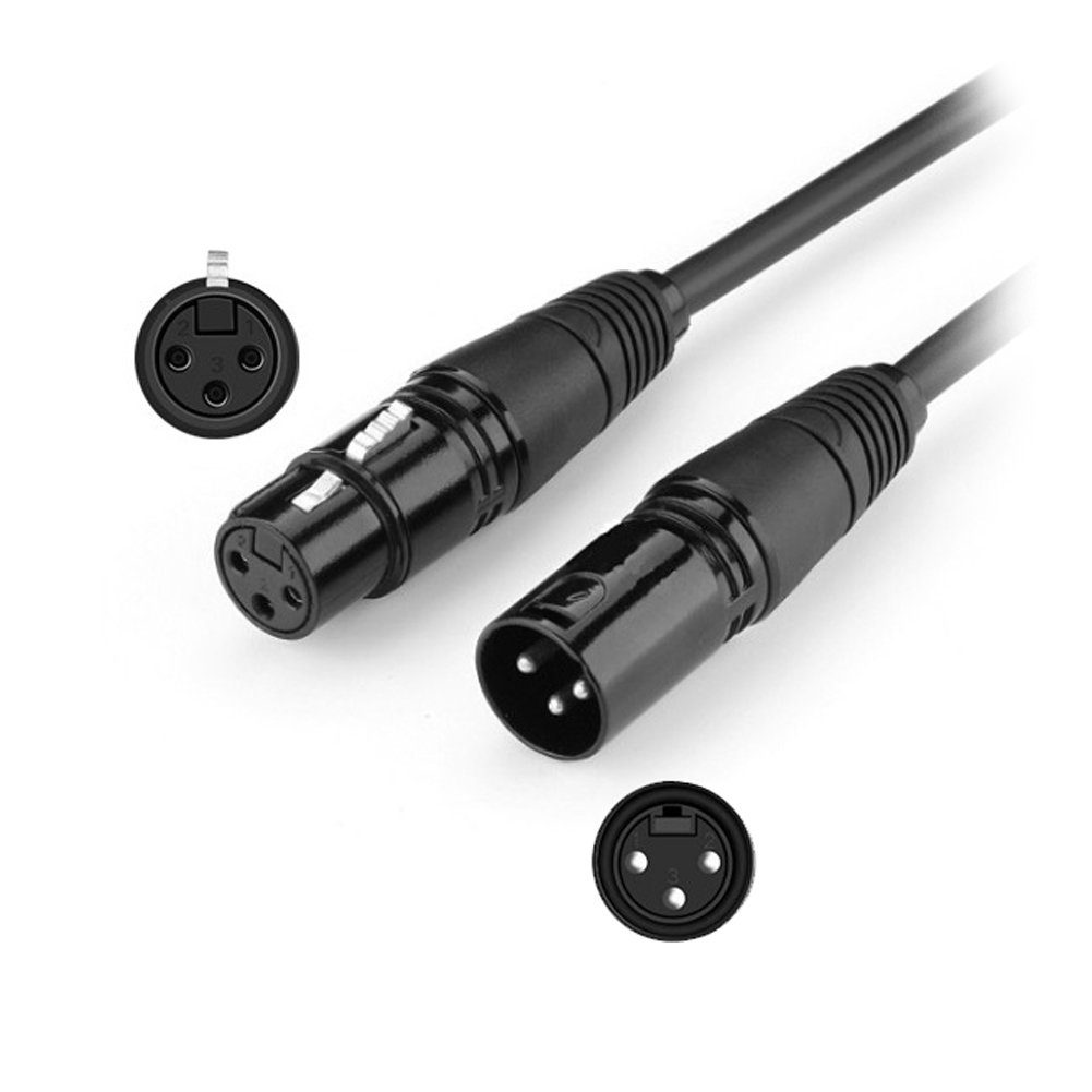 Bolwins N31C XLR Audio Kabel Verlängerung Mikrofonkabel XLR auf XLR Buchse 10m Audio-Kabel, XLR 3-polig Stecker, XLR 3-polig Buchse (1000 cm), Doppelt geschirmtes Profi-XLR-Kabel für Bühne & Studio