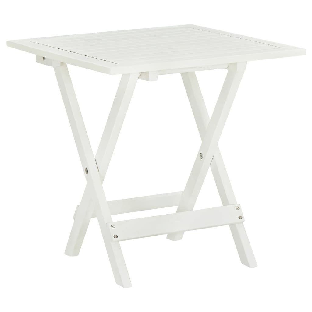 vidaXL Gartentisch NA Bistrotisch Weiß 46x46x47 cm Akazie Massivholz Holz