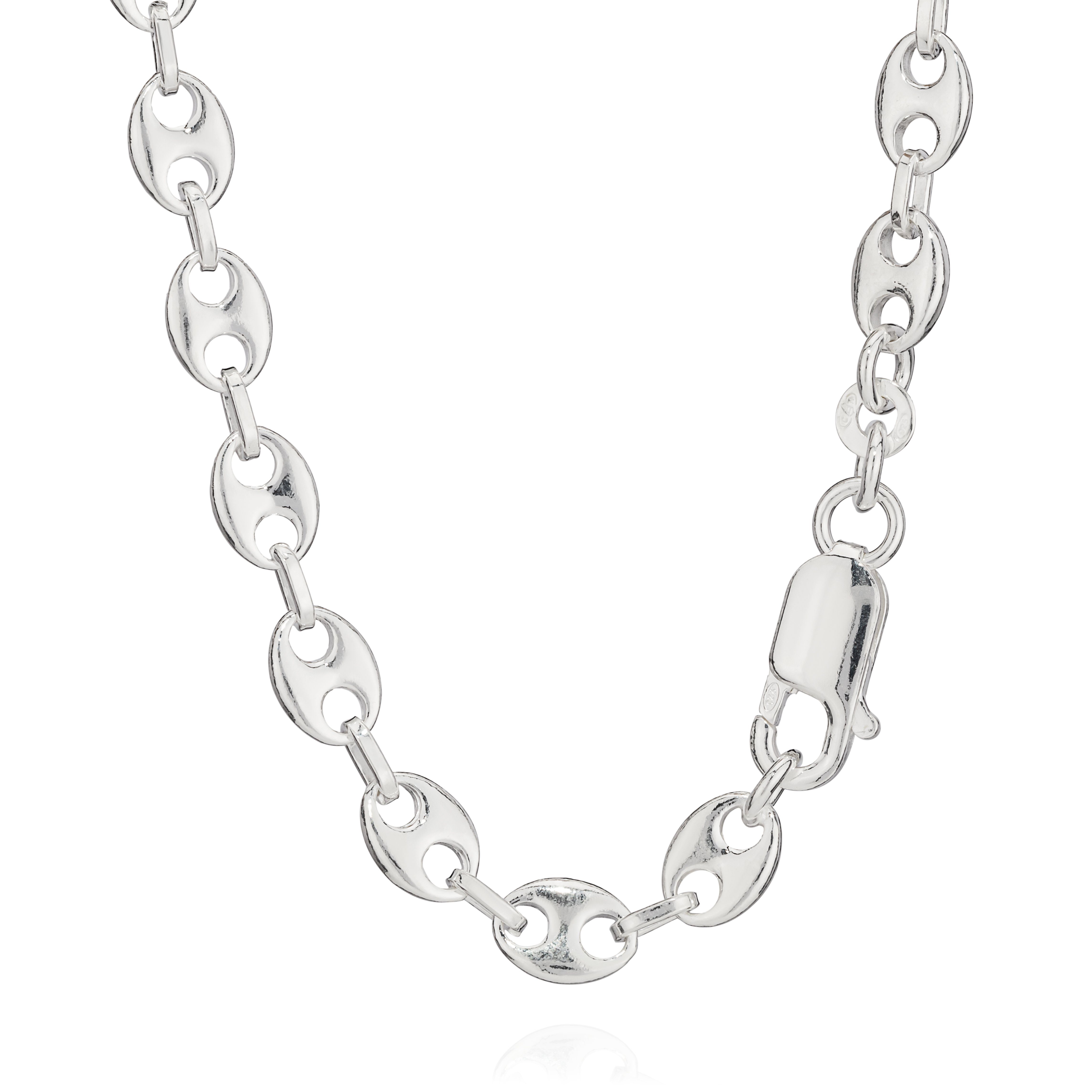 Silberkette 925 Silber Kette Kaffeebohne Schiffsankerkette 5028 Bohnenkette 55cm 5