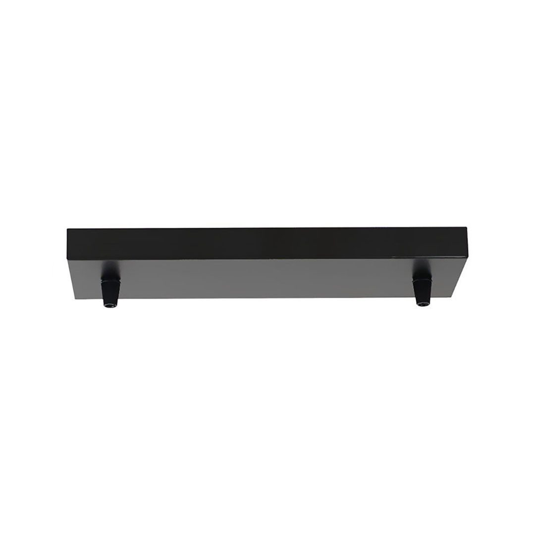 Girard Sudron Lampen-Verteiler Lampen Baldachin Metall 2-fach rechteckig 30 x 9,5 x 2,5 cm, Schwarz
