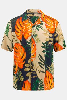 JP1880 Kurzarmhemd Hemd Beachwear Halbarm floraler Print Cuba-Kragen