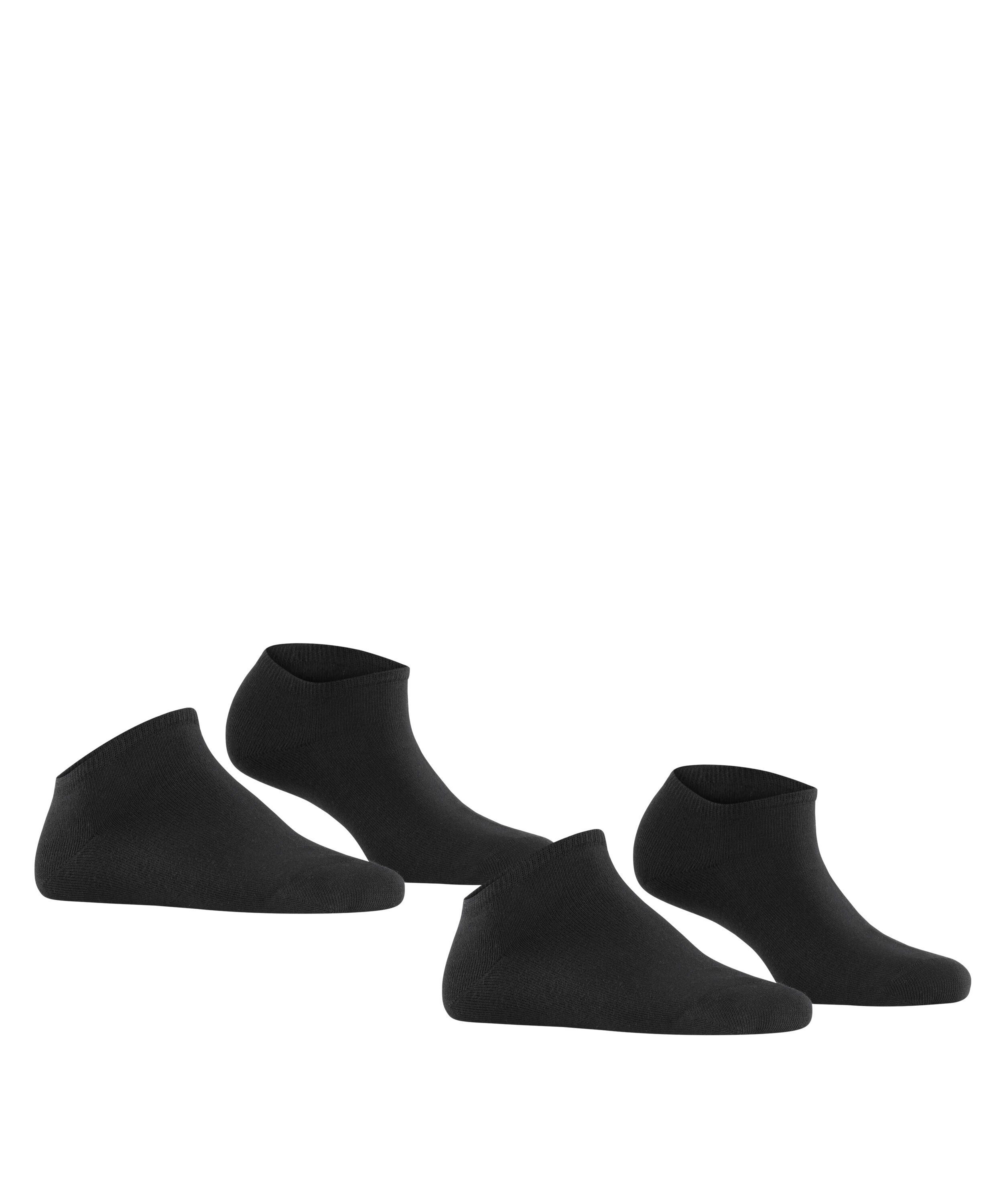 black Uni Baumwollanteil hohem 2-Pack mit (2-Paar) Esprit Sneakersocken (3000)