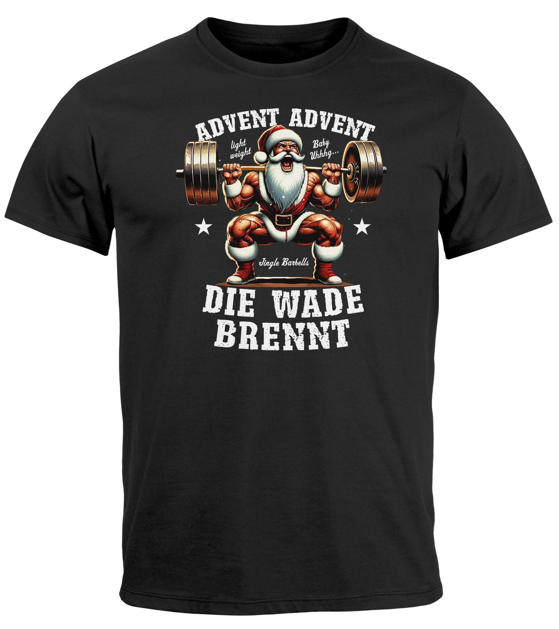 Print-Shirt Herren T-Shirt Weihnachten Fitness-Spruch Lustig Advent Advent die