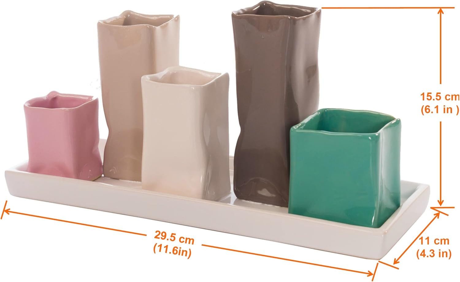 Jinfa Dekovase Handgefertigte kleine Keramik Deko Blumenvasen (Set, Je nach günstig online kaufen