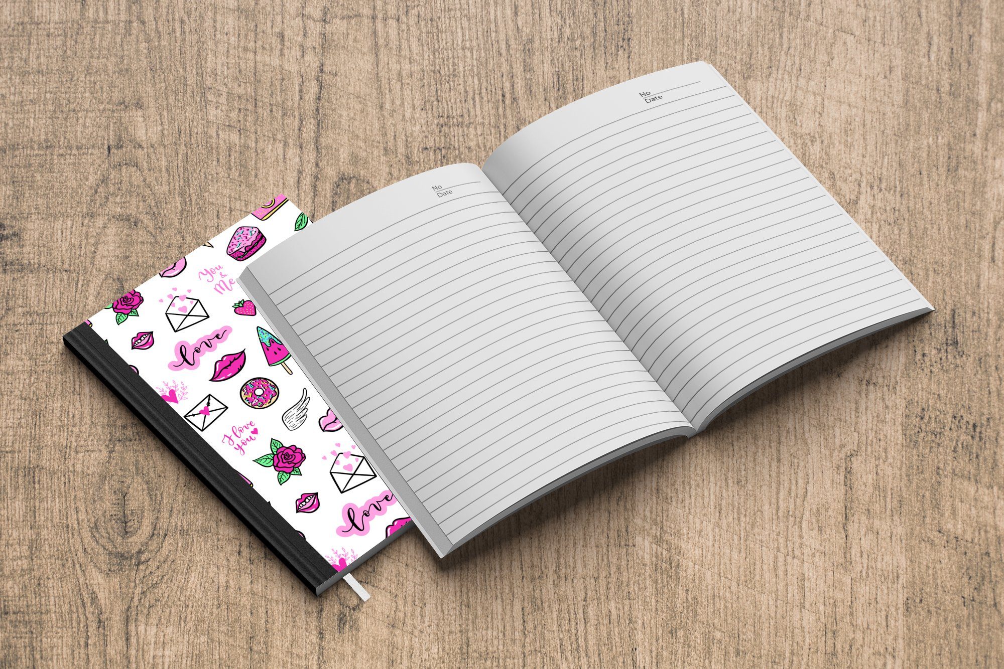 Muster - Journal, Eis - - - Merkzettel, Kind, - - 98 Tagebuch, Kind - MuchoWow Kinder Notizbuch A5, Mädchen Notizheft, Mädchen Haushaltsbuch Seiten, Liebe