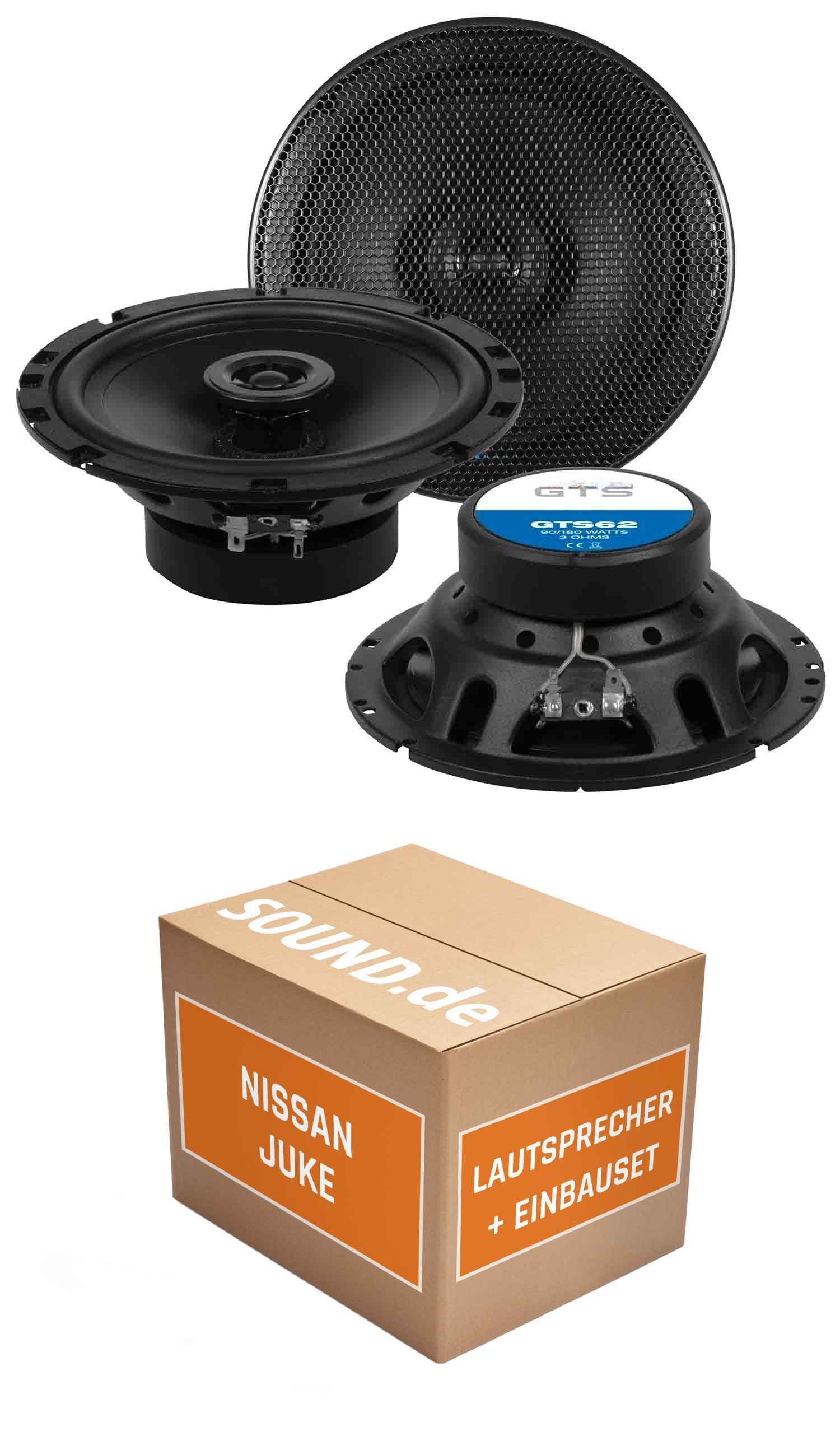 JUST SOUND best choice for caraudio Lautsprecher Boxen Einbauset Crunch GTS62 Nissan Juke + 1. Generation Auto-Lautsprecher (90 W, 16 cm)