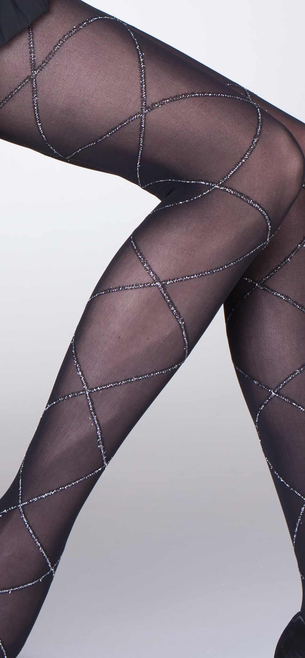 Mura Feinstrumpfhose ROMBI LUREX 50 DEN 50 DEN (Packung 1 St. 1er-Pack) verführerisch