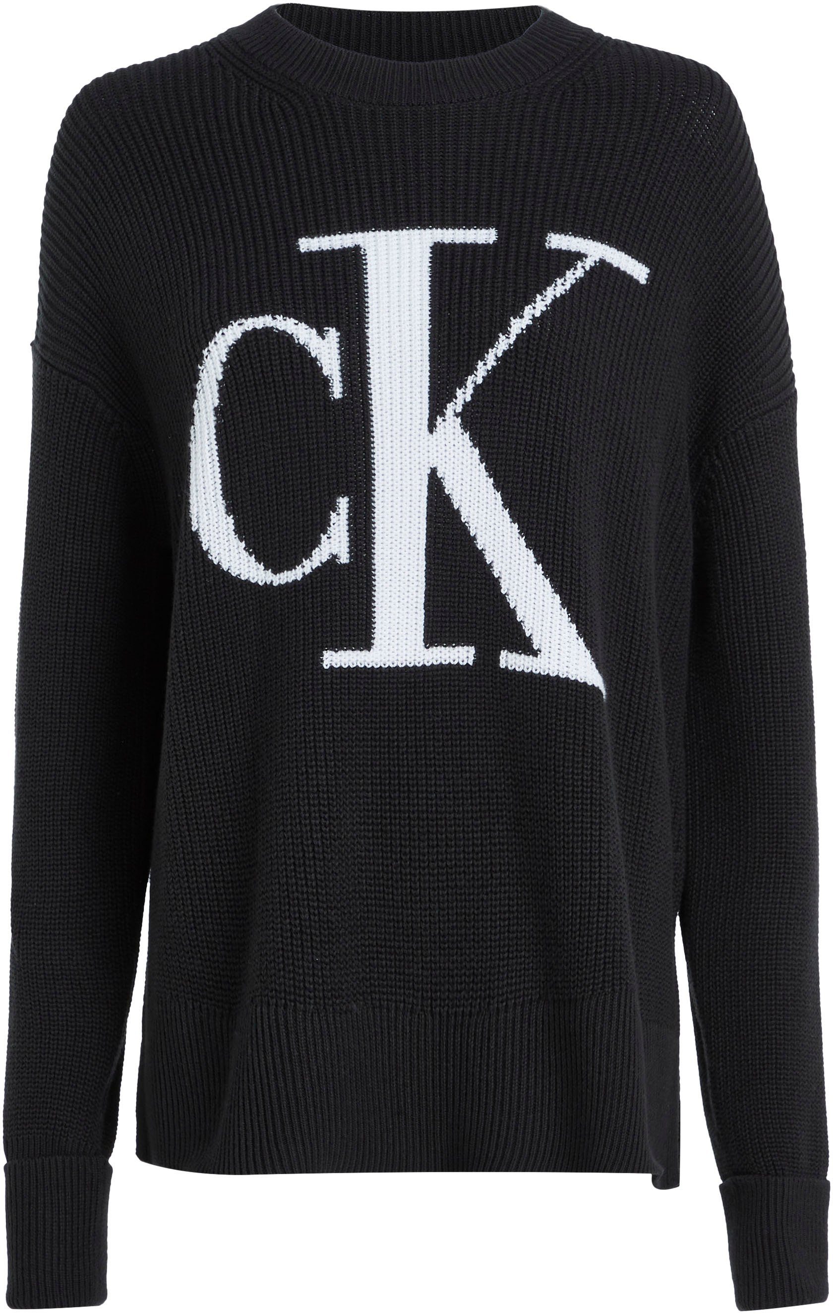 Klein CK Jeans Calvin LOOSE Black SWEATER Strickpullover Ck INTARSIA