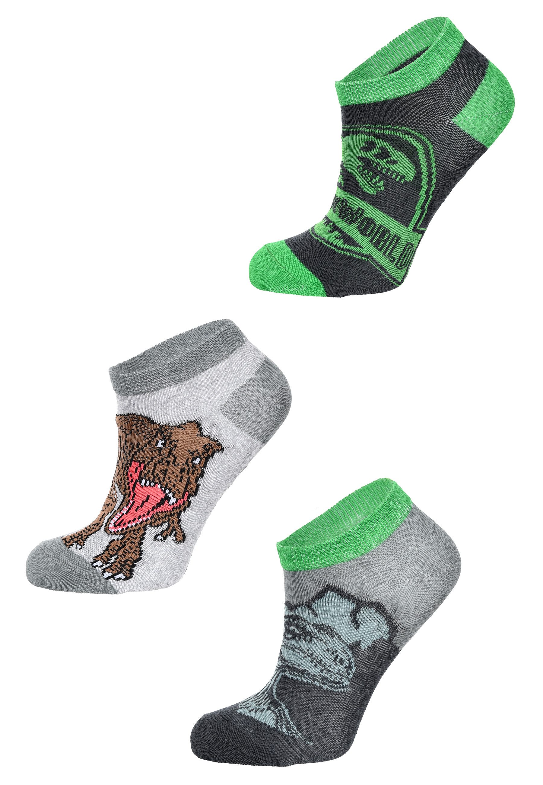 Jurassic World Sneakersocken Kinder Jungen Sneaker Socken 3er Pack (3-Paar)