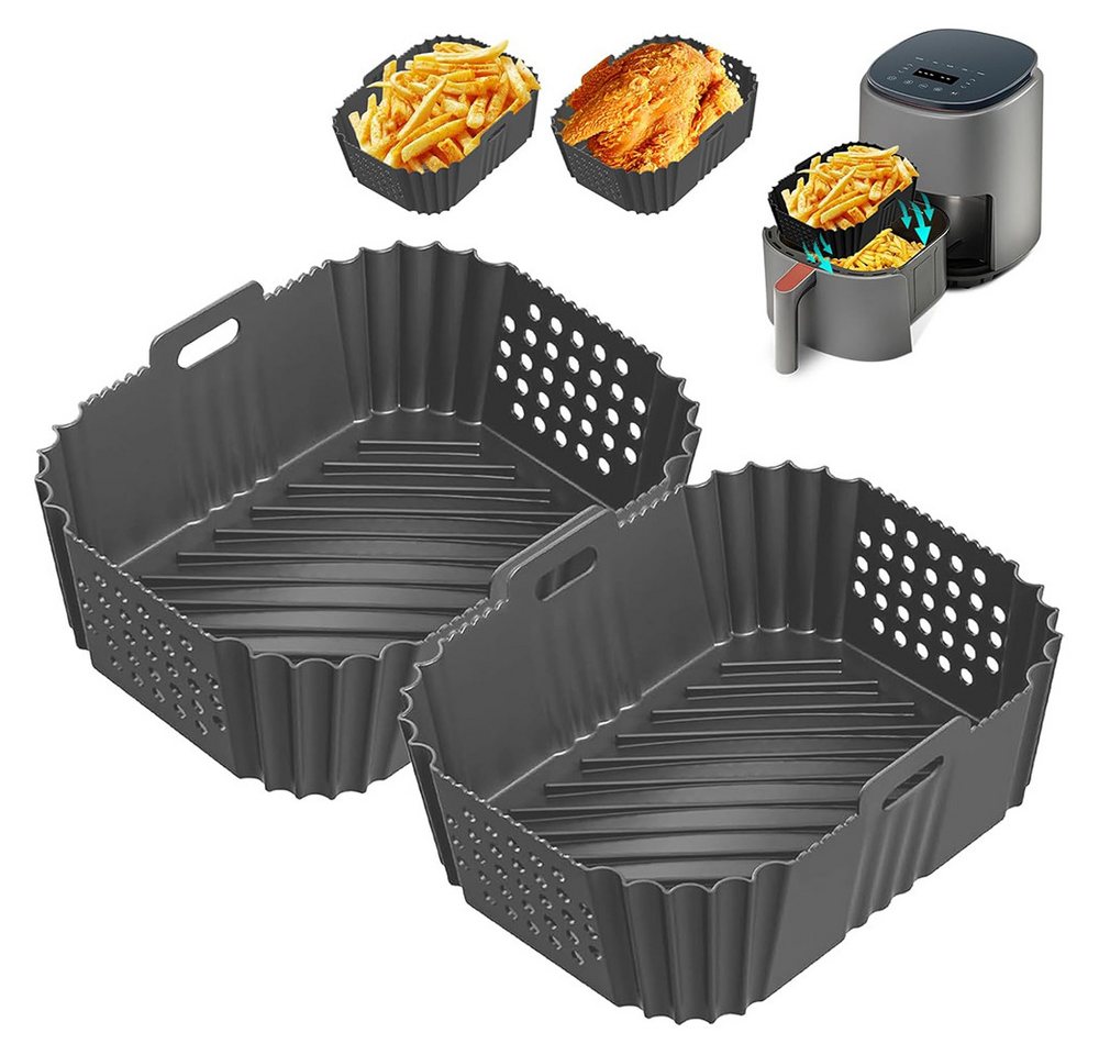 Agger Silikonform 2 Stück Airfryer Zubehör Heißluftfritteuse Silikonform, für Ninja Double Stack XL SL400EU