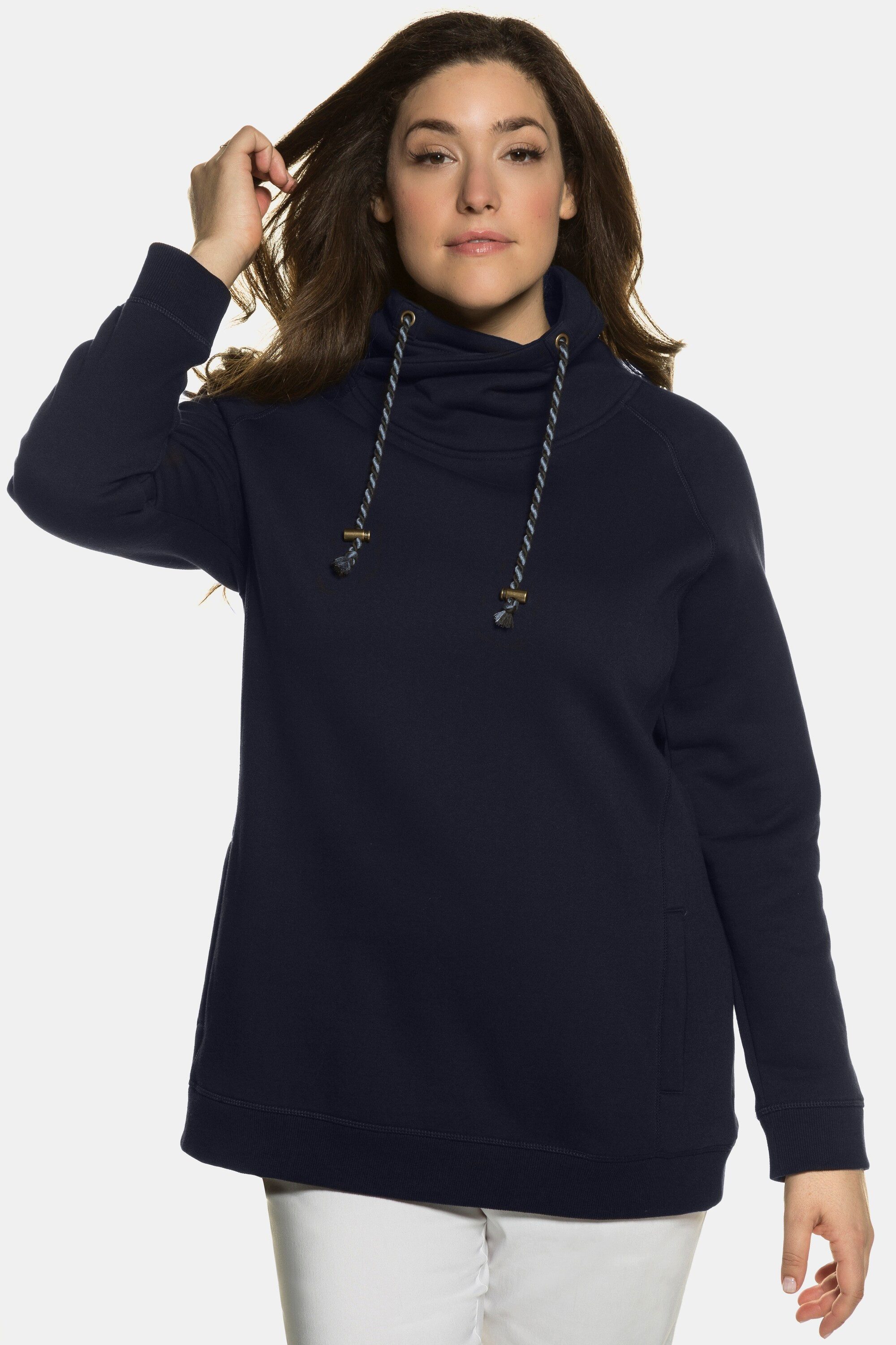 Ulla Popken Sweatshirt Sweatshirt weiter Stehkragen günstig online kaufen