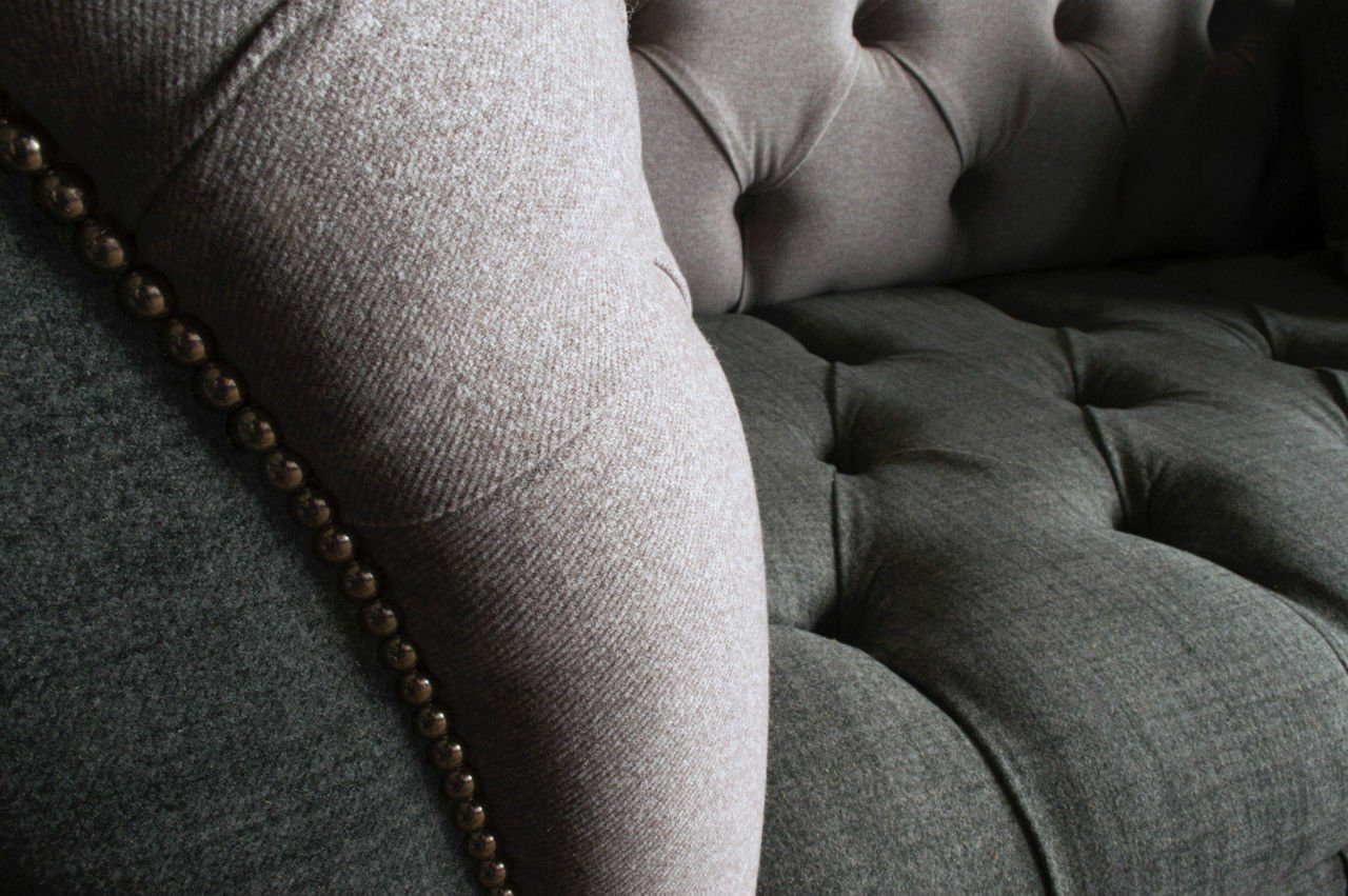 #127, JVmoebel in 3-Sitzer Design Textil Luxus Couch Polster Sofa Garnitur Made Sitz Chesterfield Europe