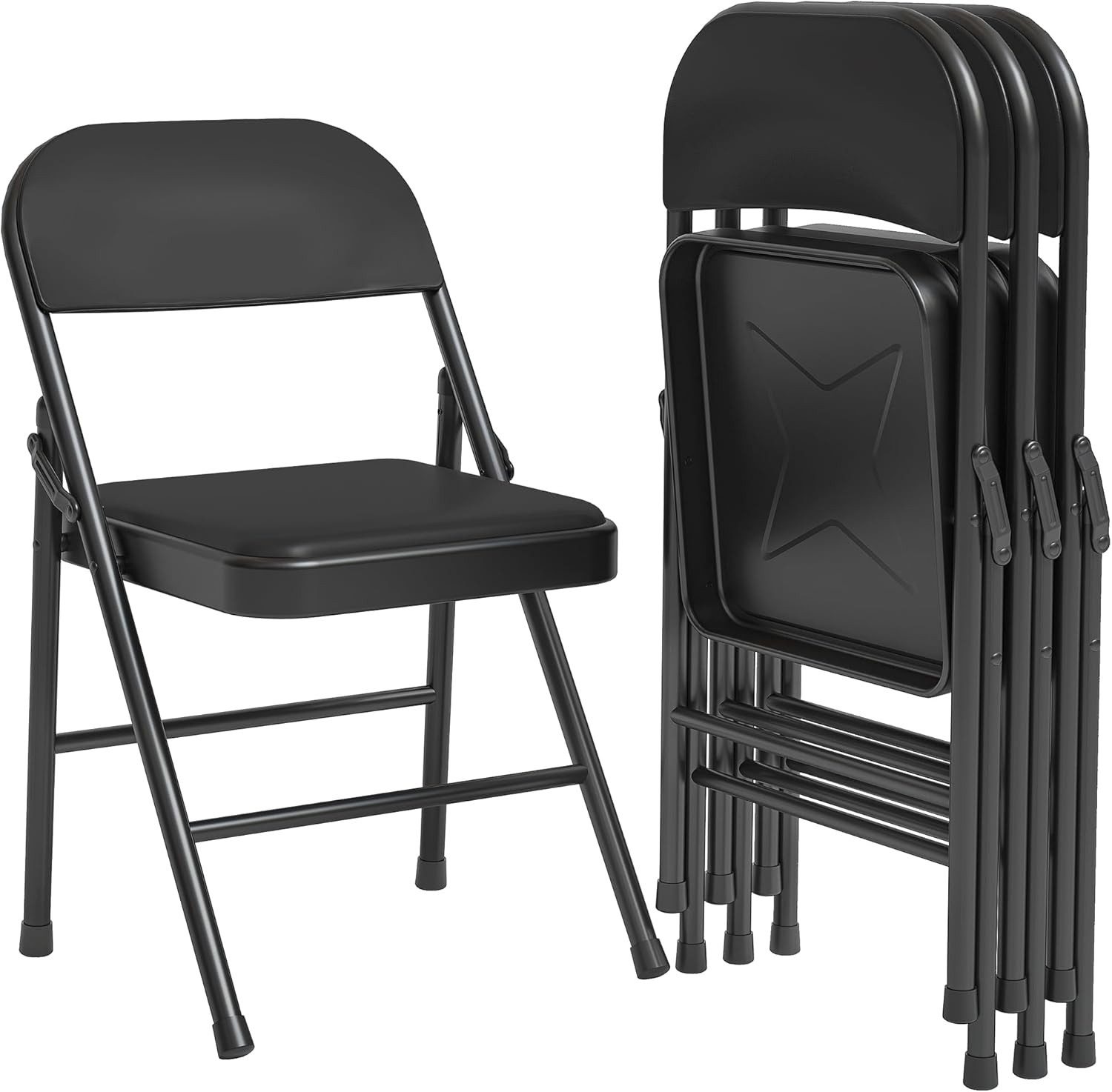 GarveeMore Klappstuhl tragbar PU-gepolstert,Metallgestell,belastbar bis 159 günstig online kaufen