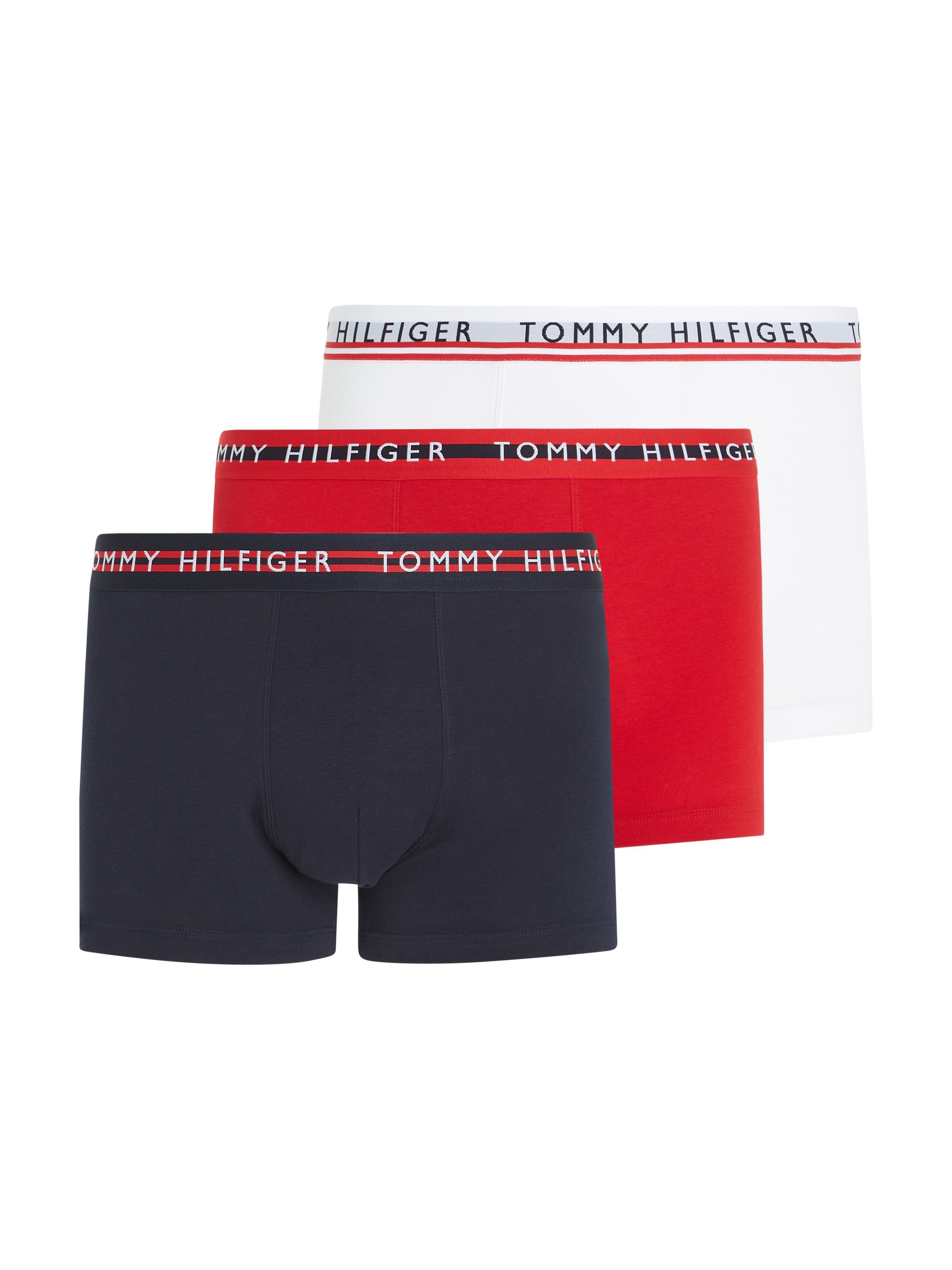 Tommy Hilfiger Underwear Boxershorts 3P TRUNK WB + BODY DIFF COLOR (Packung, 3er-Pack) mit Logo am Taillenbund desert sky/white/primary red