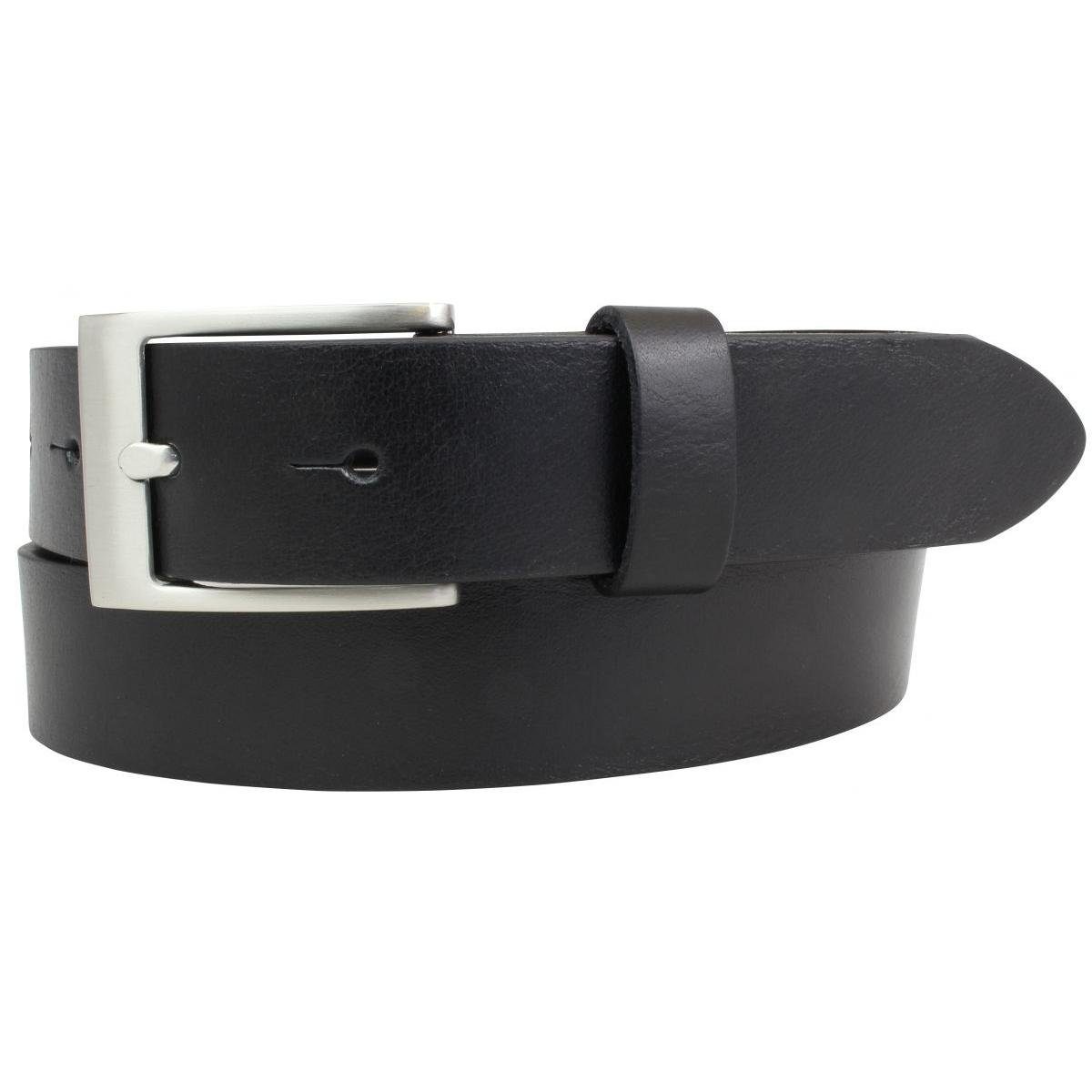 BELTINGER Ledergürtel Überlängen-Gürtel für Heren aus Vollrindleder 3 cm - Anzug-Gürtel mit Schwarz, Silber